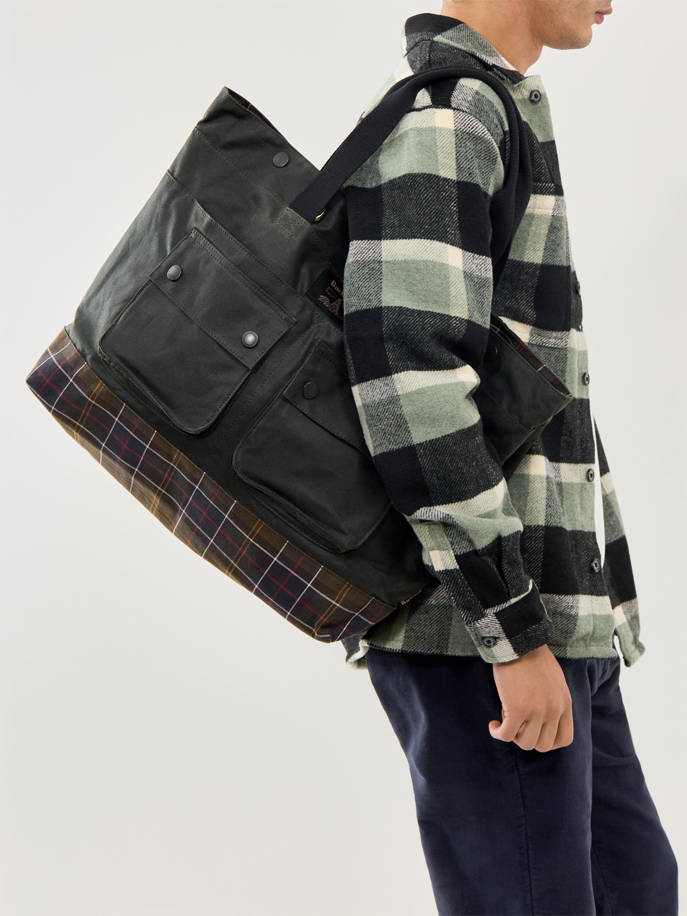 Barbour Field Wax Tote Bag Sage