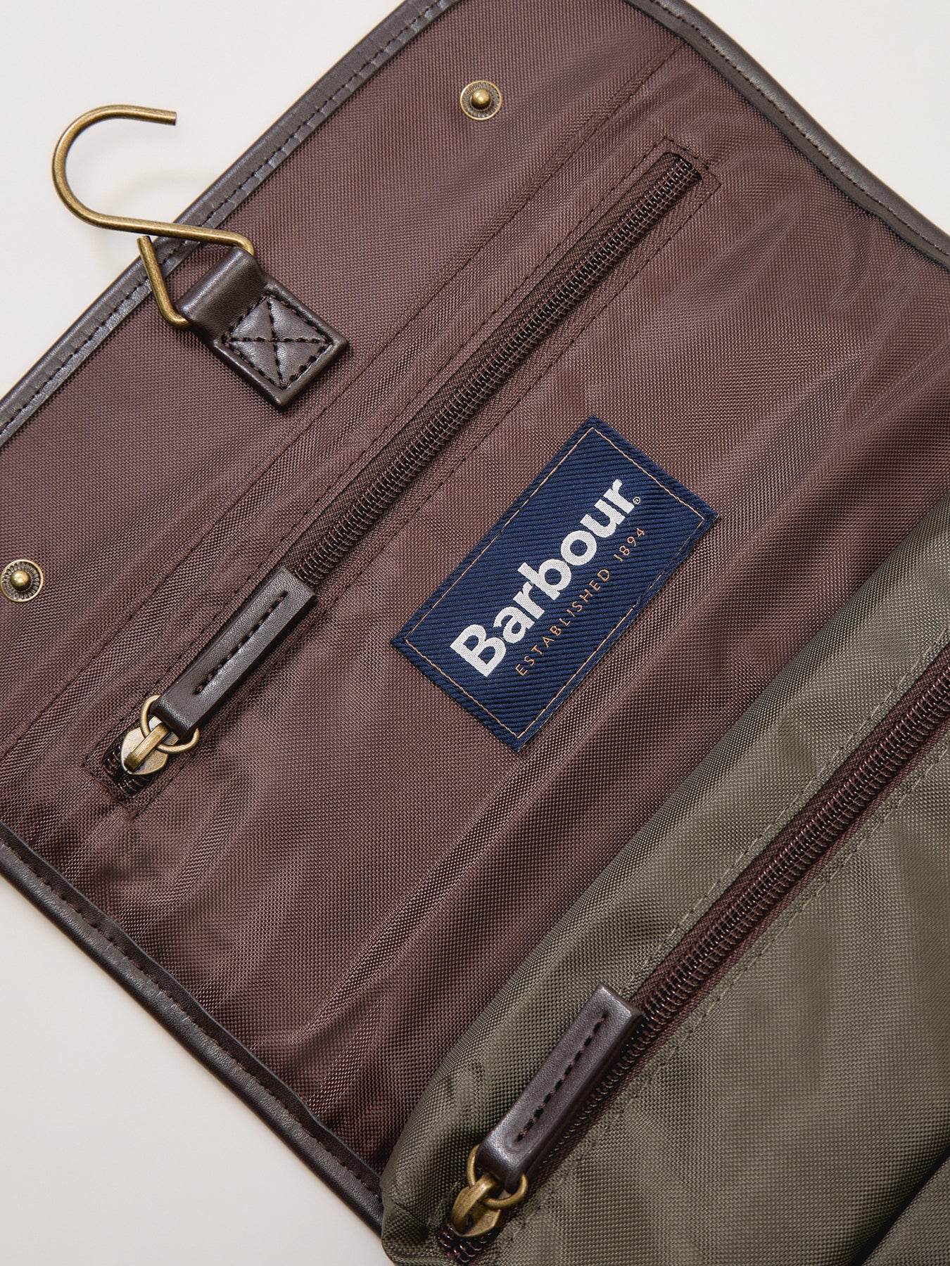 Barbour Wax Hanging Washbag Olive