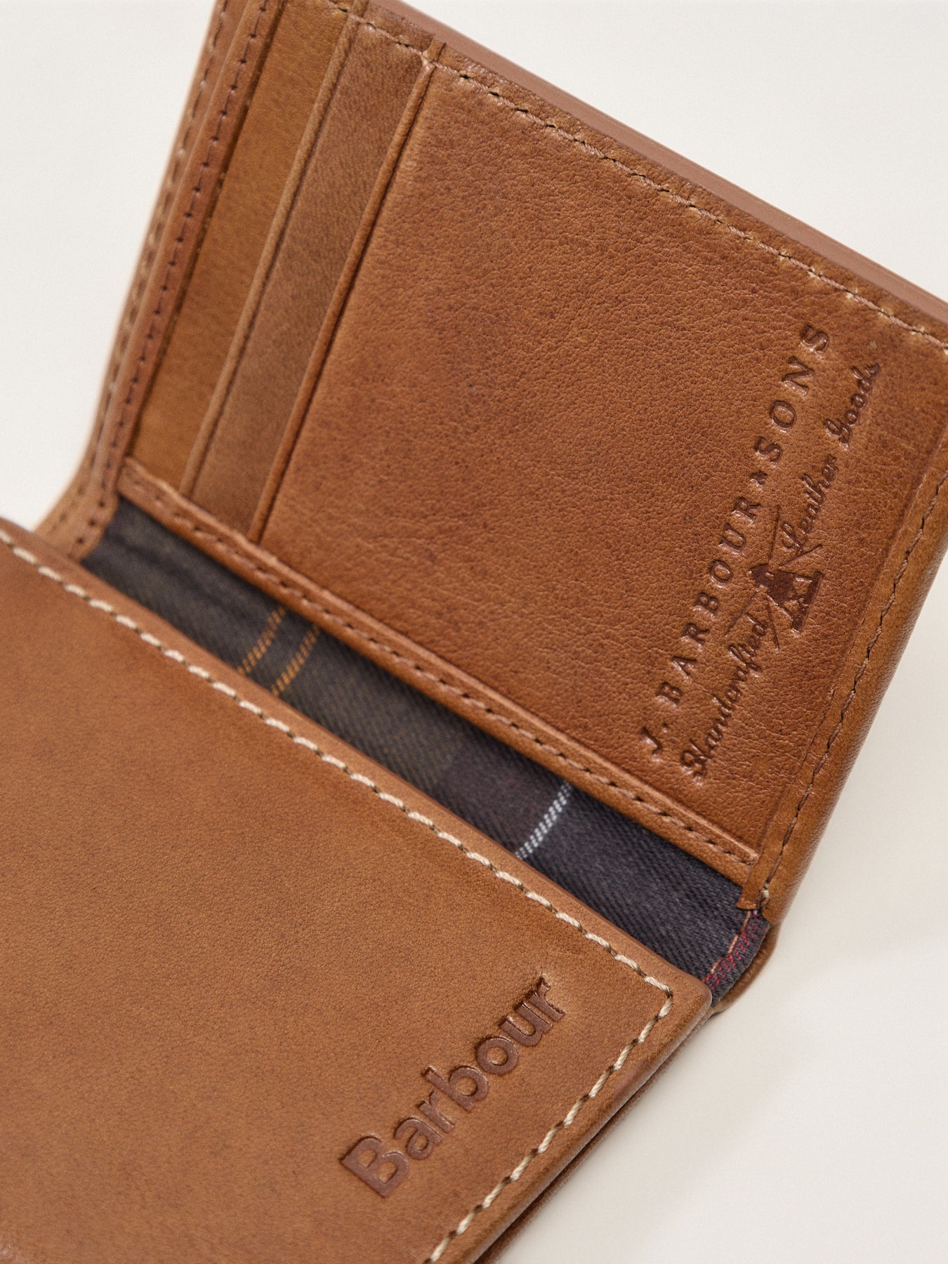 Barbour Bywell Leather Bi Fold Wallet Brown