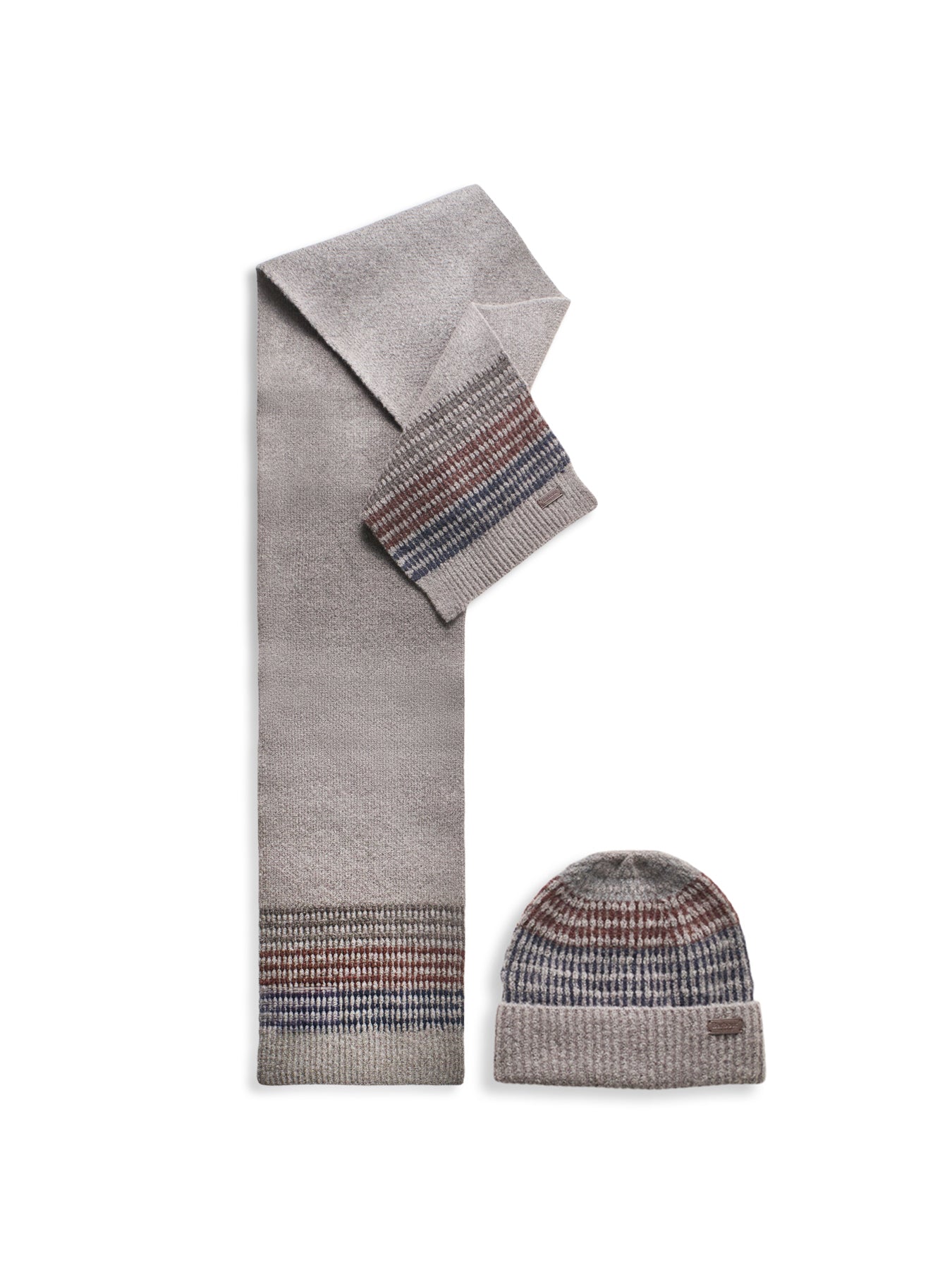Barbour Branton Beanie & Scarf Gift Set Midnight Oak Mix