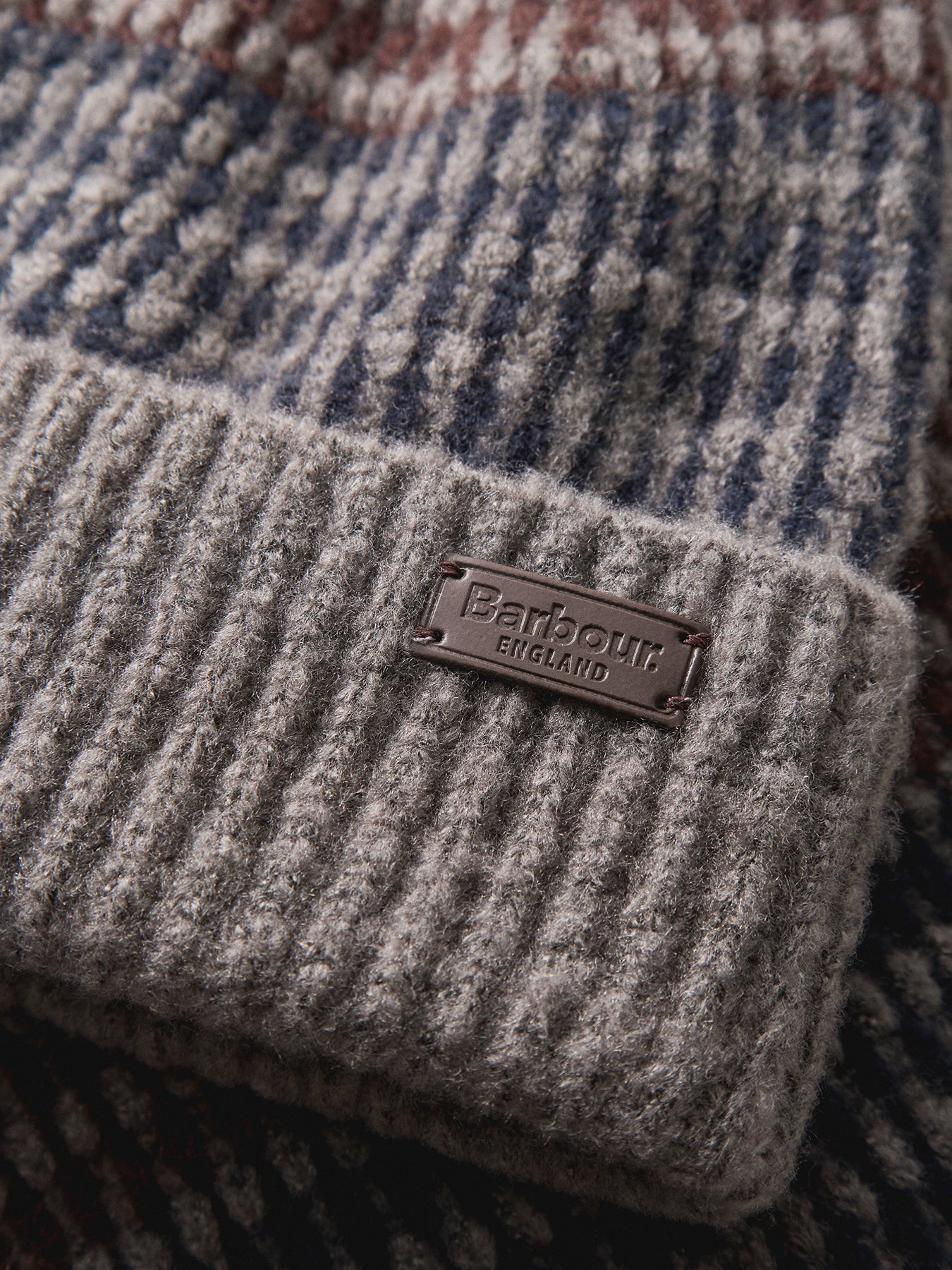 Barbour Branton Beanie & Scarf Gift Set Midnight Oak Mix