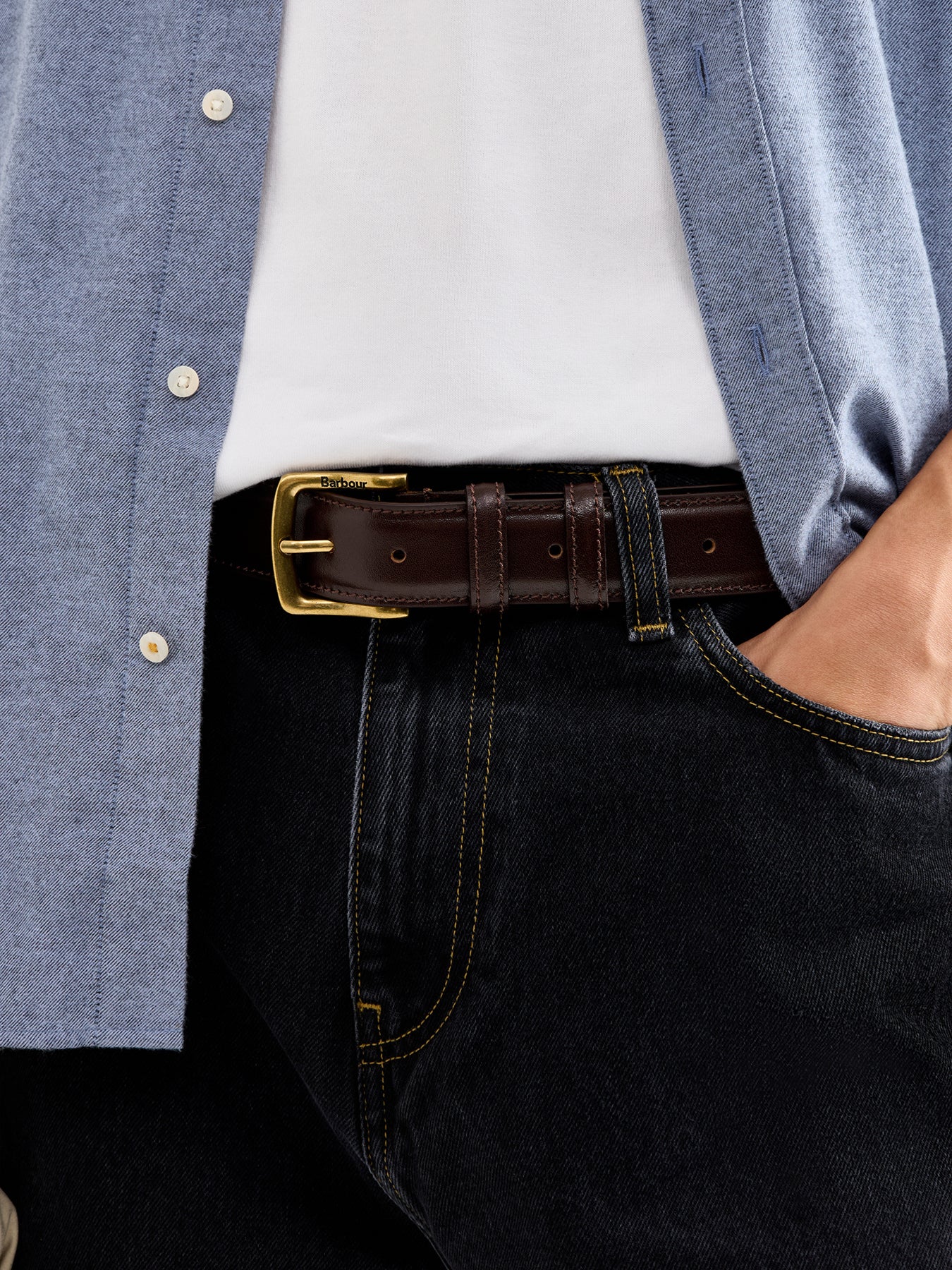 Barbour Clyde Leather Belt Brown