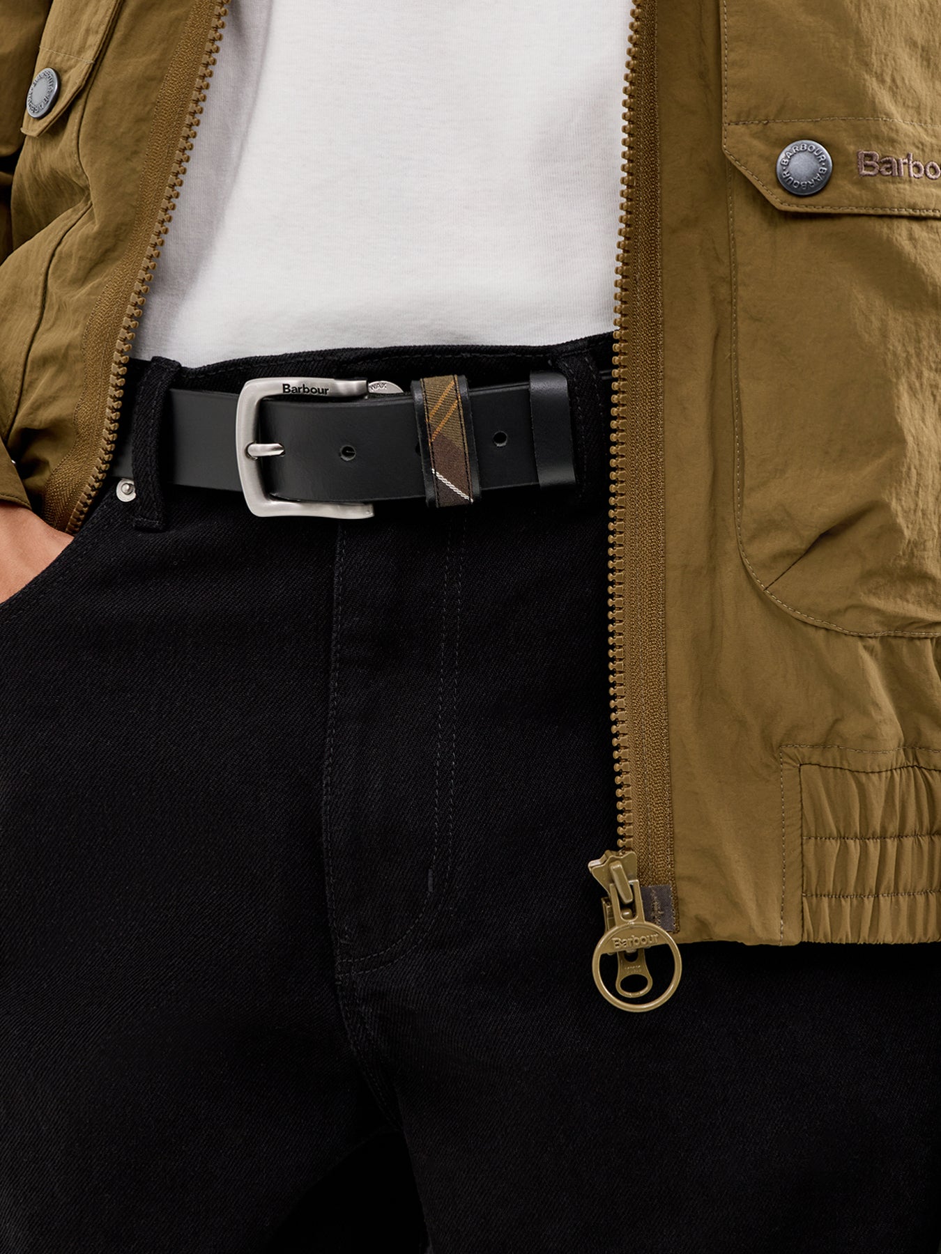 Barbour Esk Leather Belt Black
