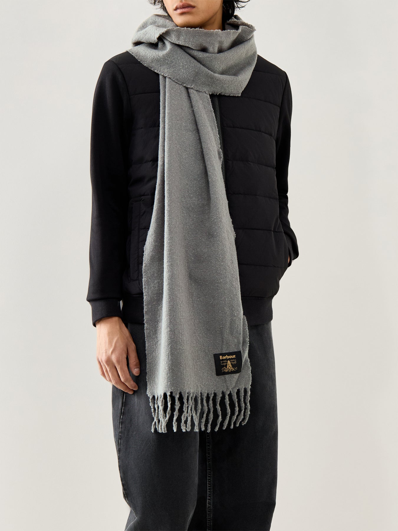 Brandy Boucle Scarf Grey