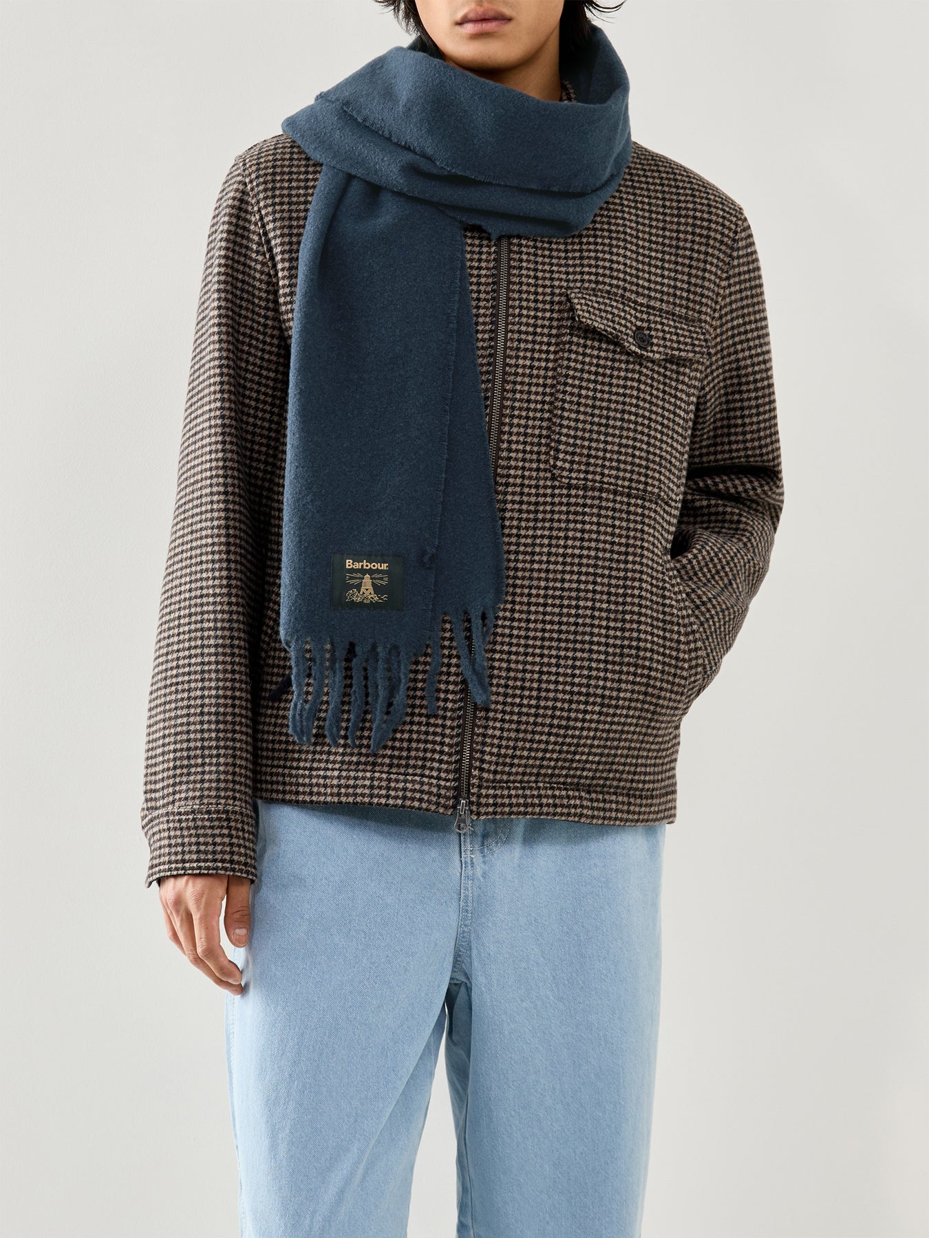 Brandy Boucle Scarf Navy