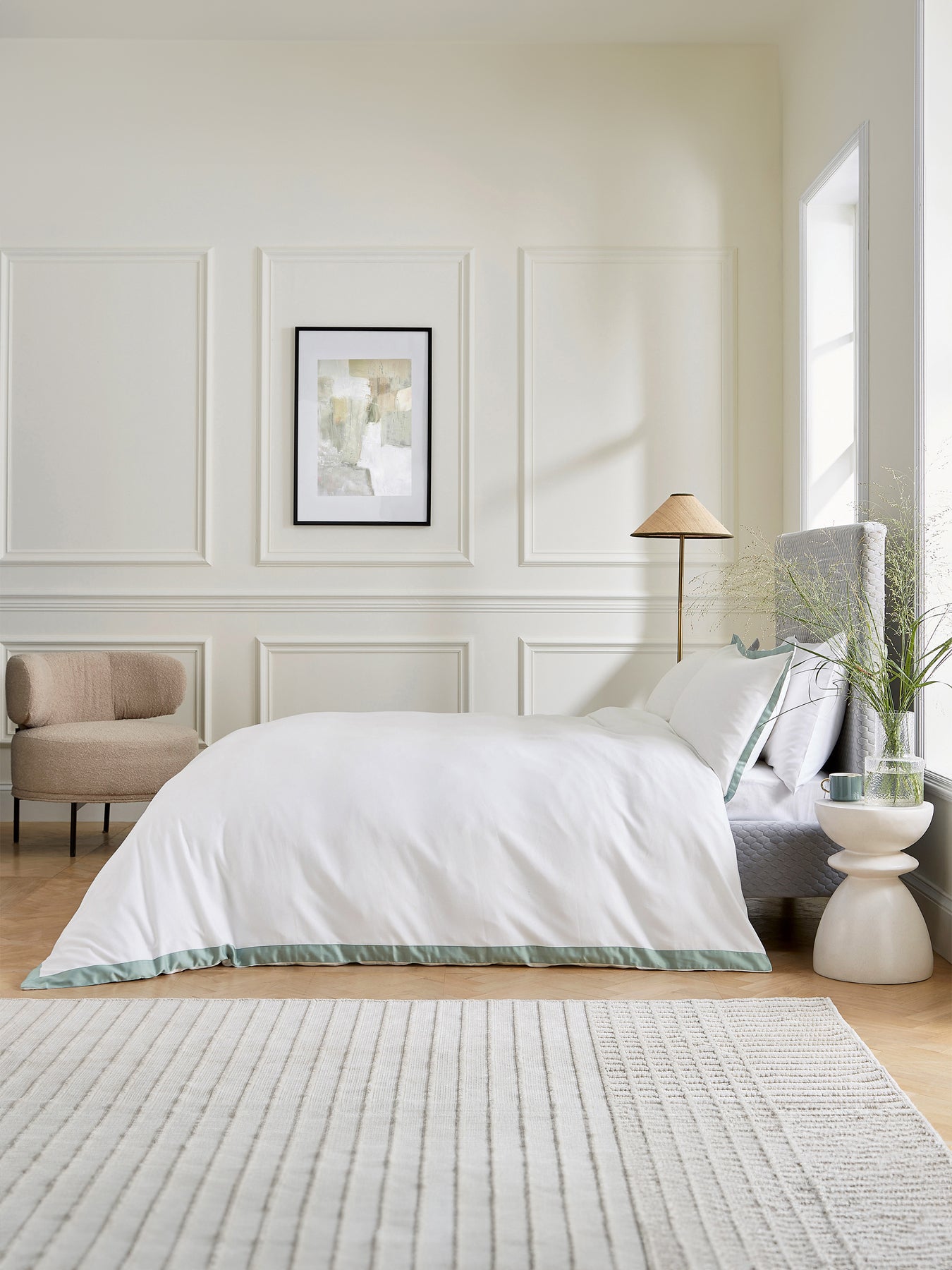 Olenna Double Celadon Cover Set Cotton Sateen