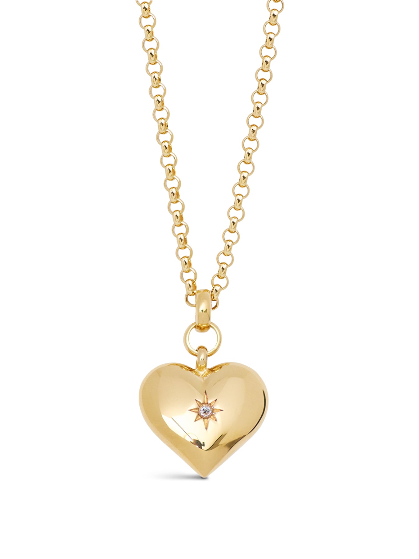 Large Gold Heart on Chunky Belcher Chain