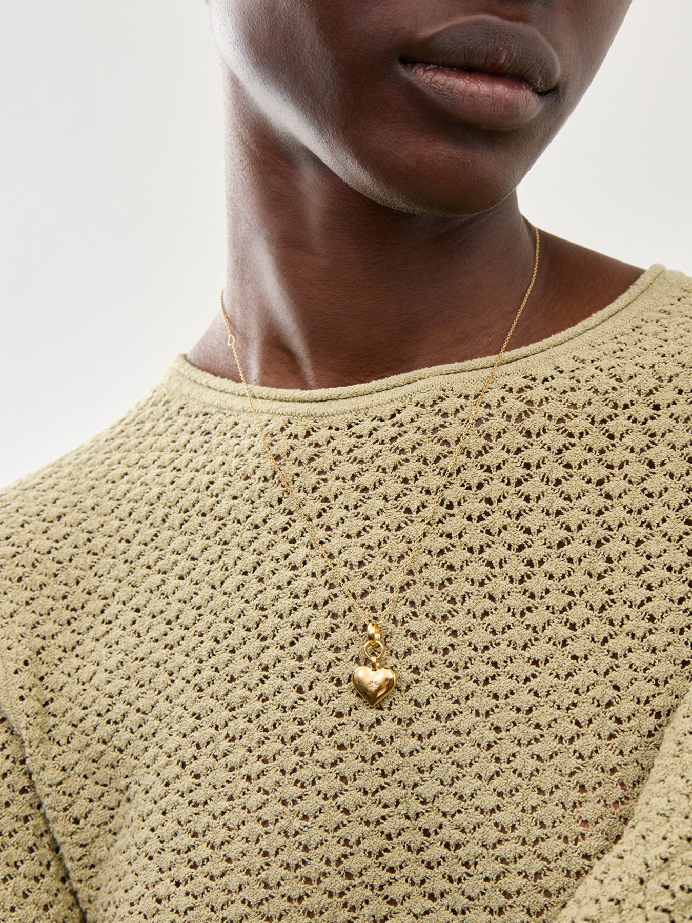 Small Gold Heart on Trace Chain