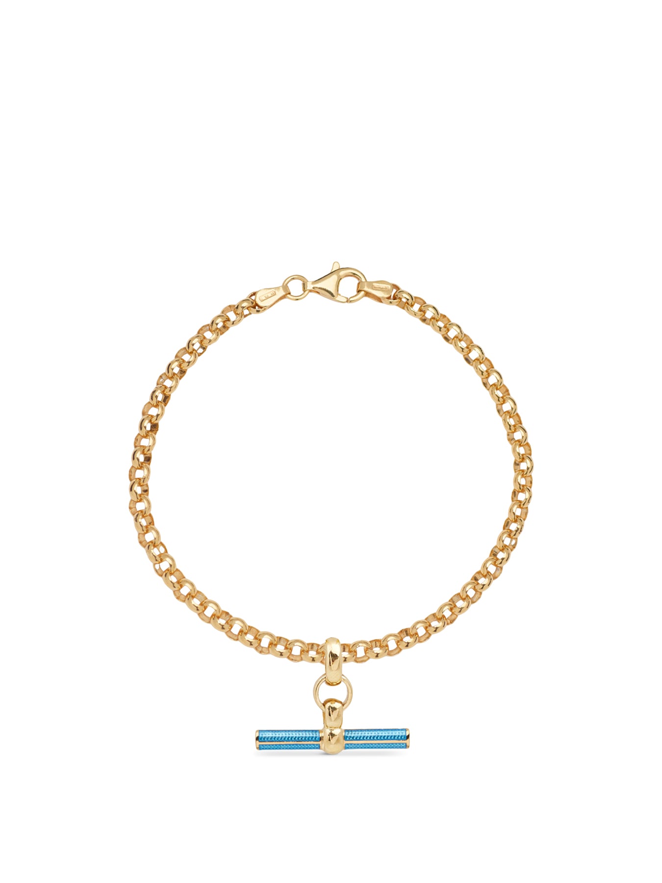 Aquamarine Enamel T-bar Bracelet