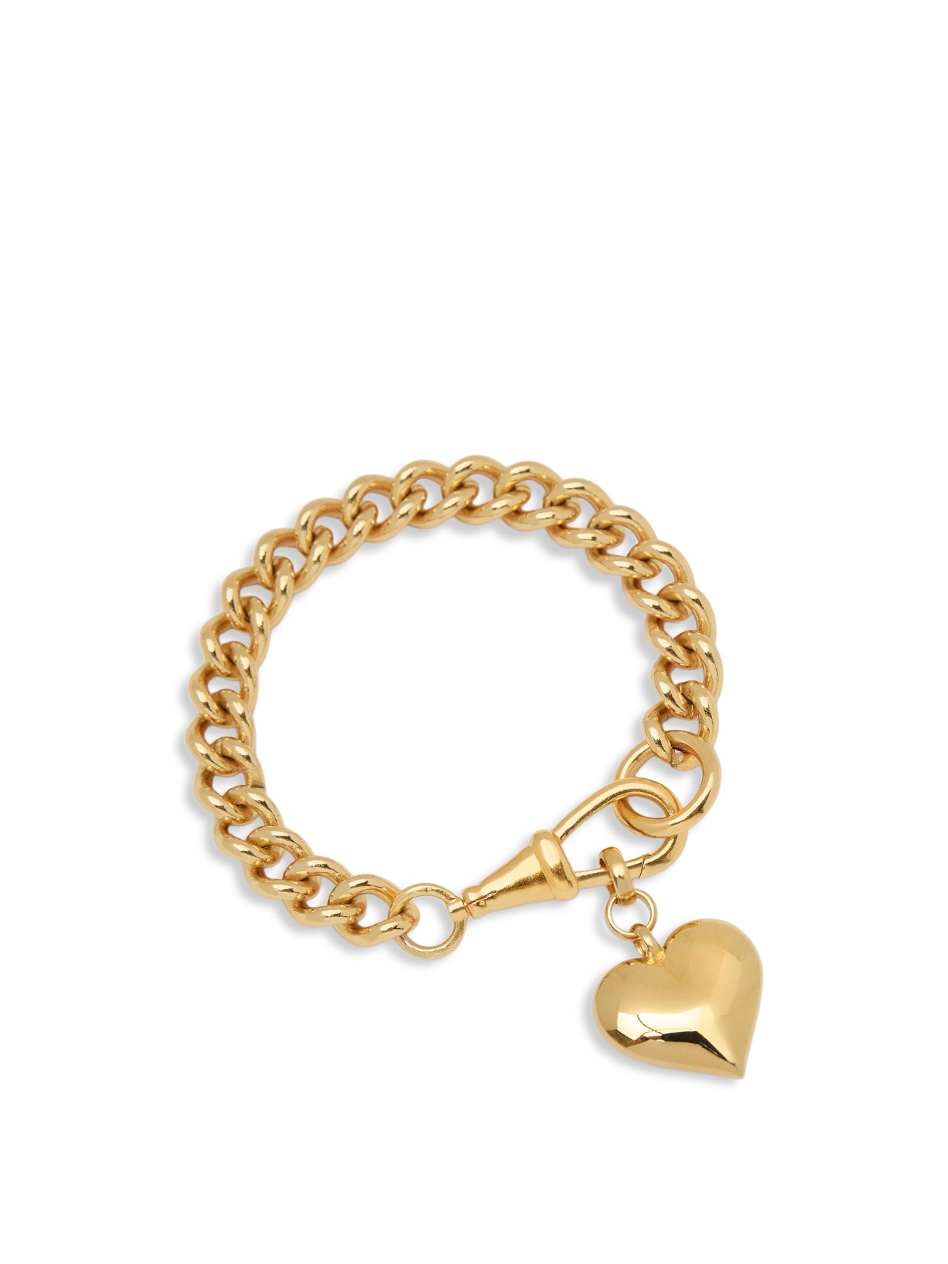 Large Gold Heart Bracelet