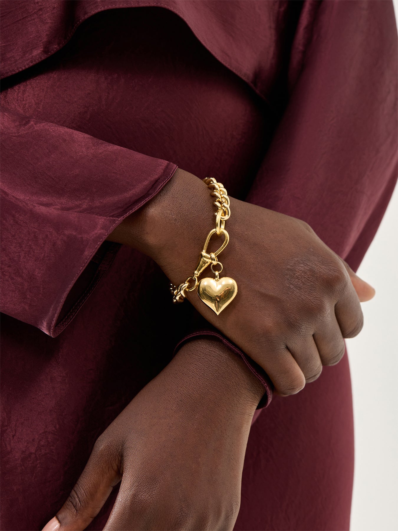 Large Gold Heart Bracelet