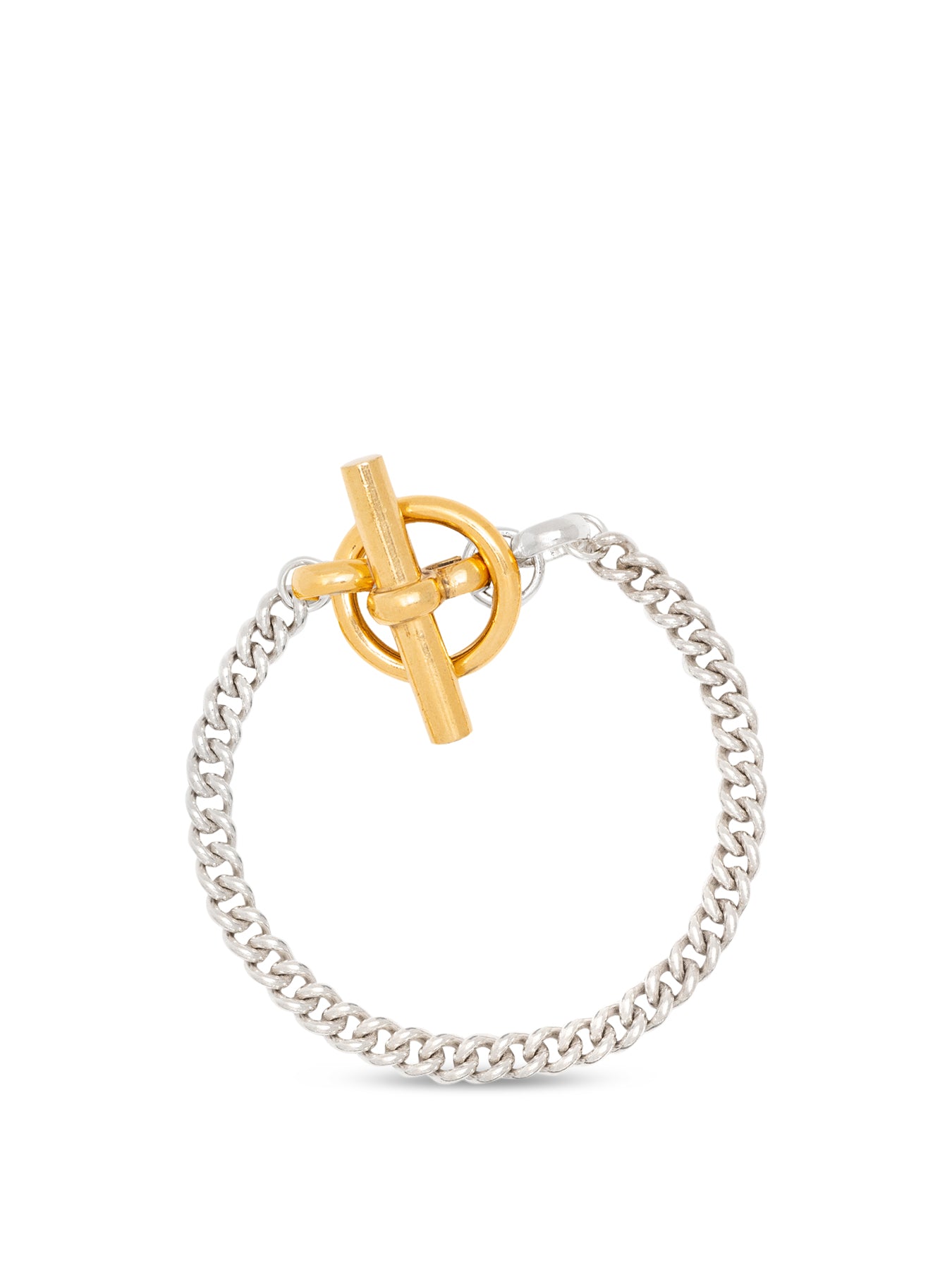 T-Bar Clasp Gold And Silver Bracelet