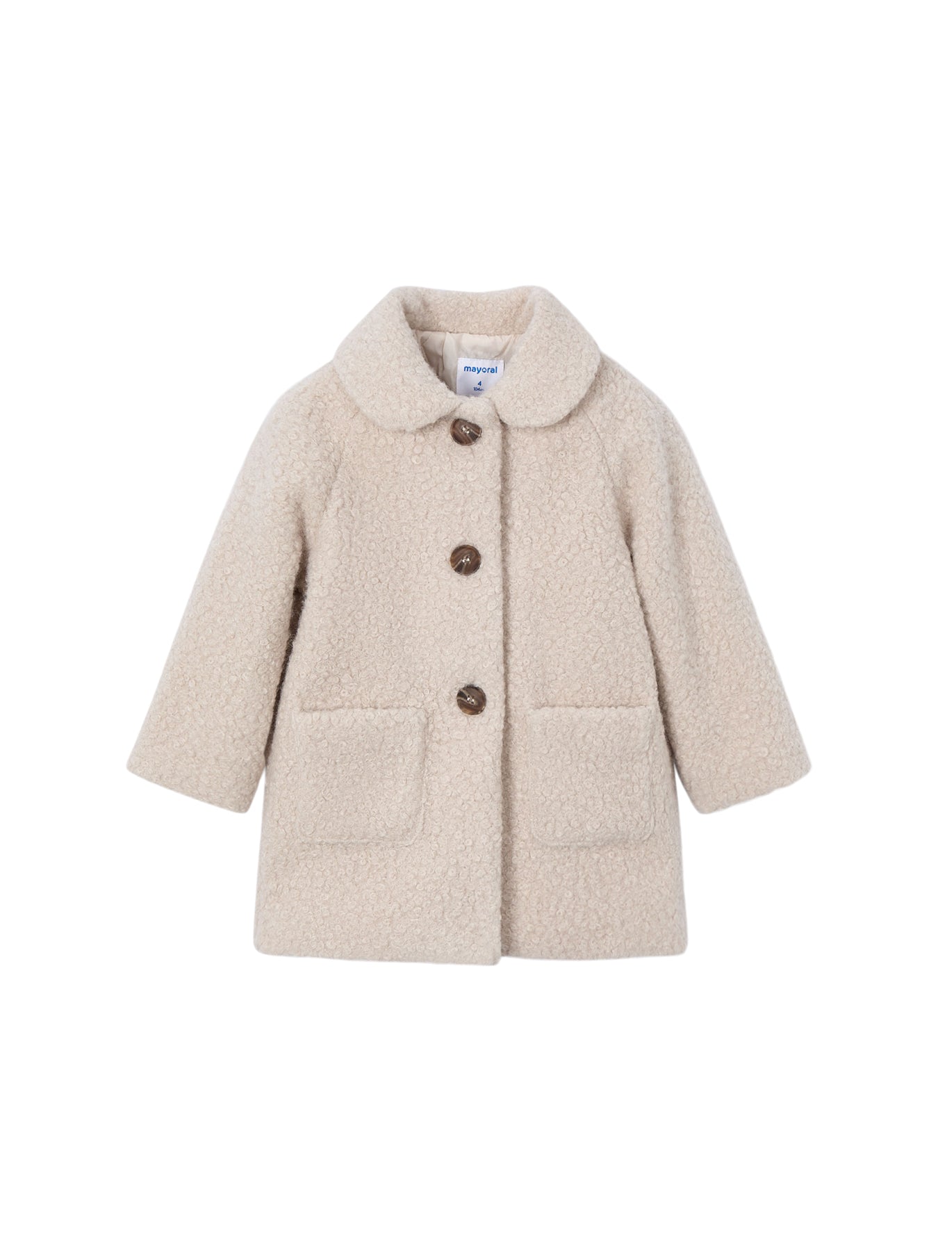Shearling Long Sleeves Coat Sand