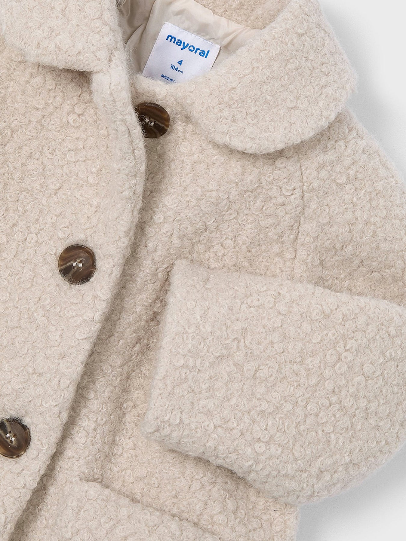 Shearling Long Sleeves Coat Sand