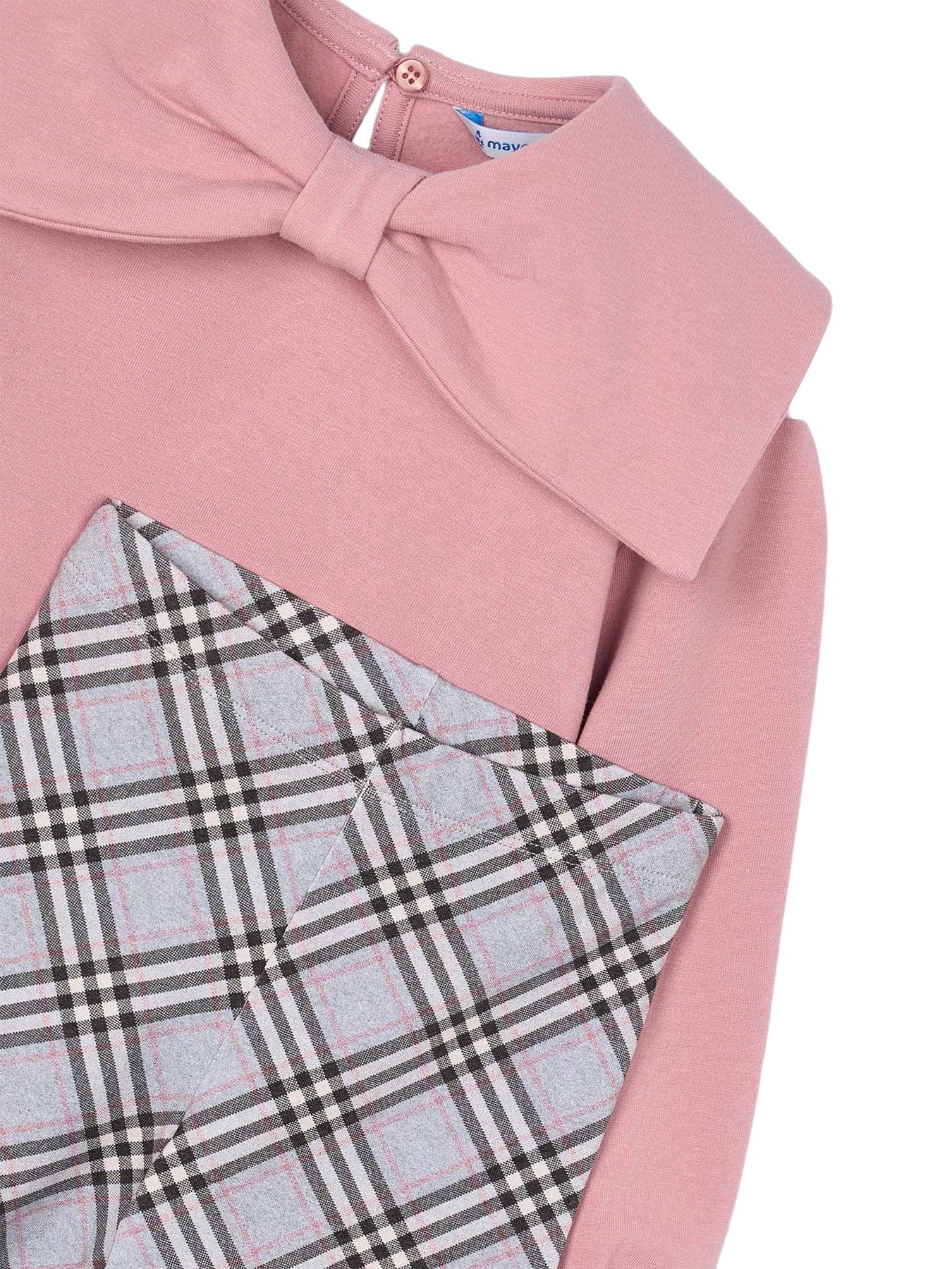 Bow Pullover Check Leggings Set