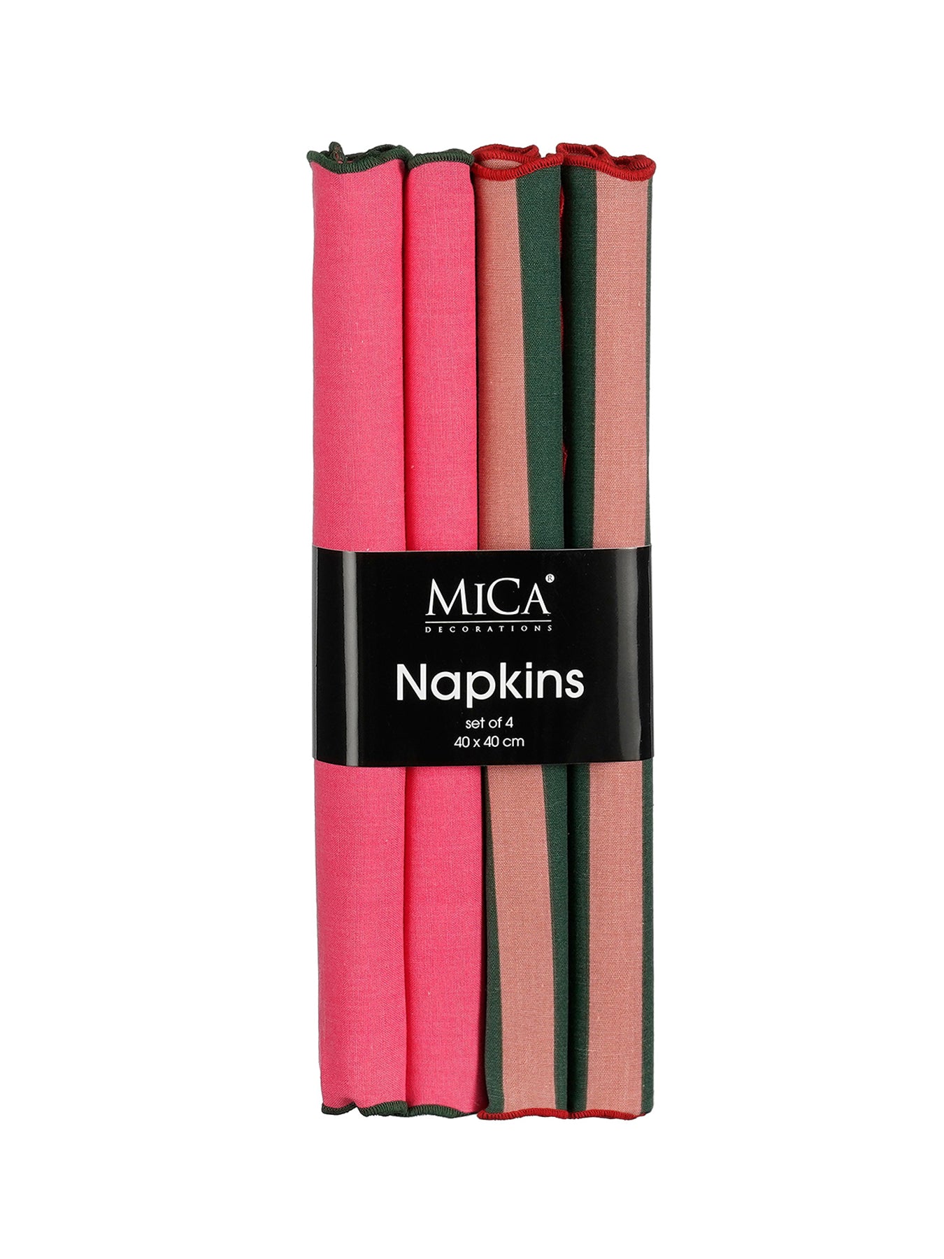 Striped Set of 4 Cotton Napkin 40 x 40cm