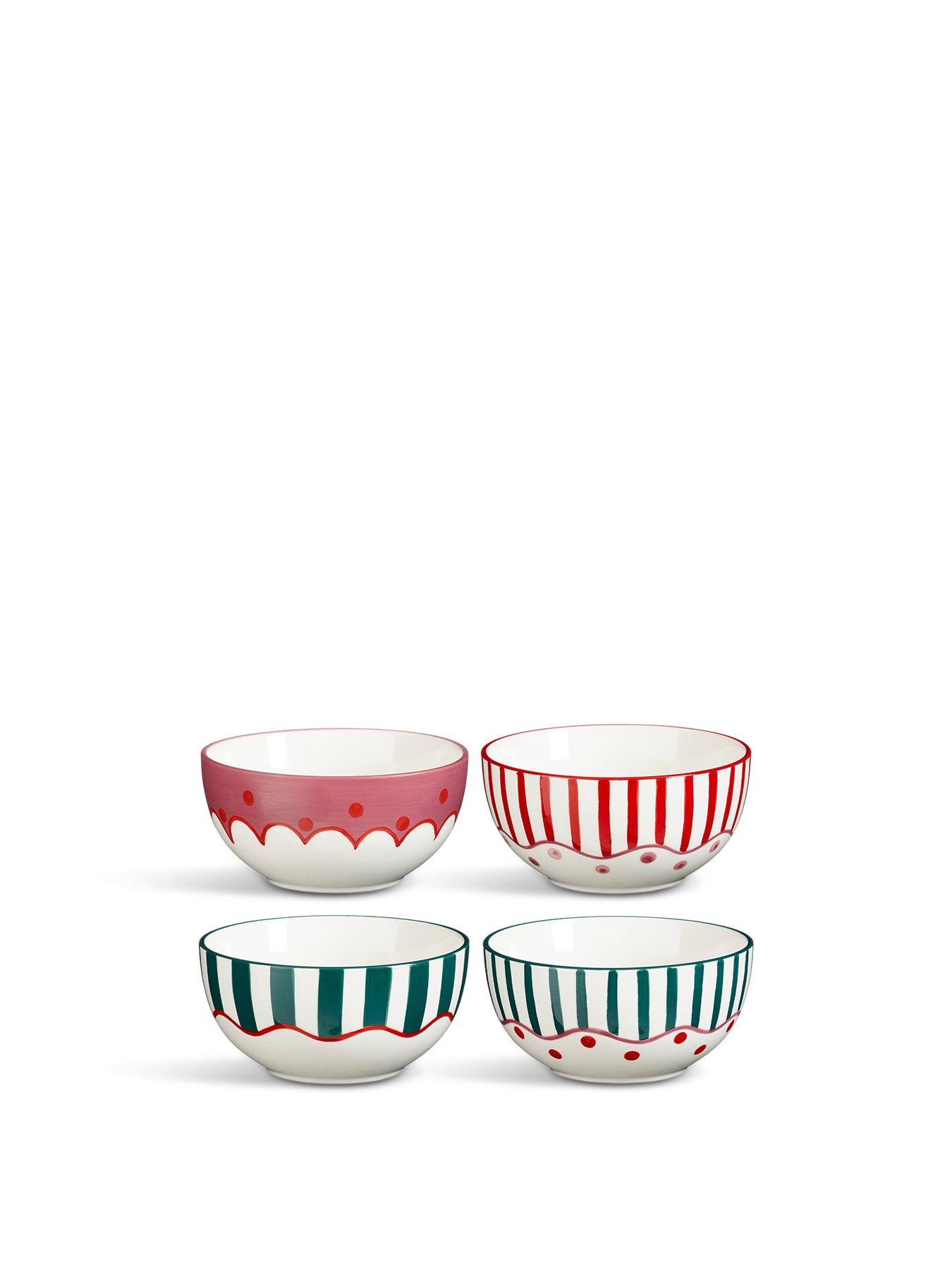4 Piece Set of Christmas Porcelain Bowls