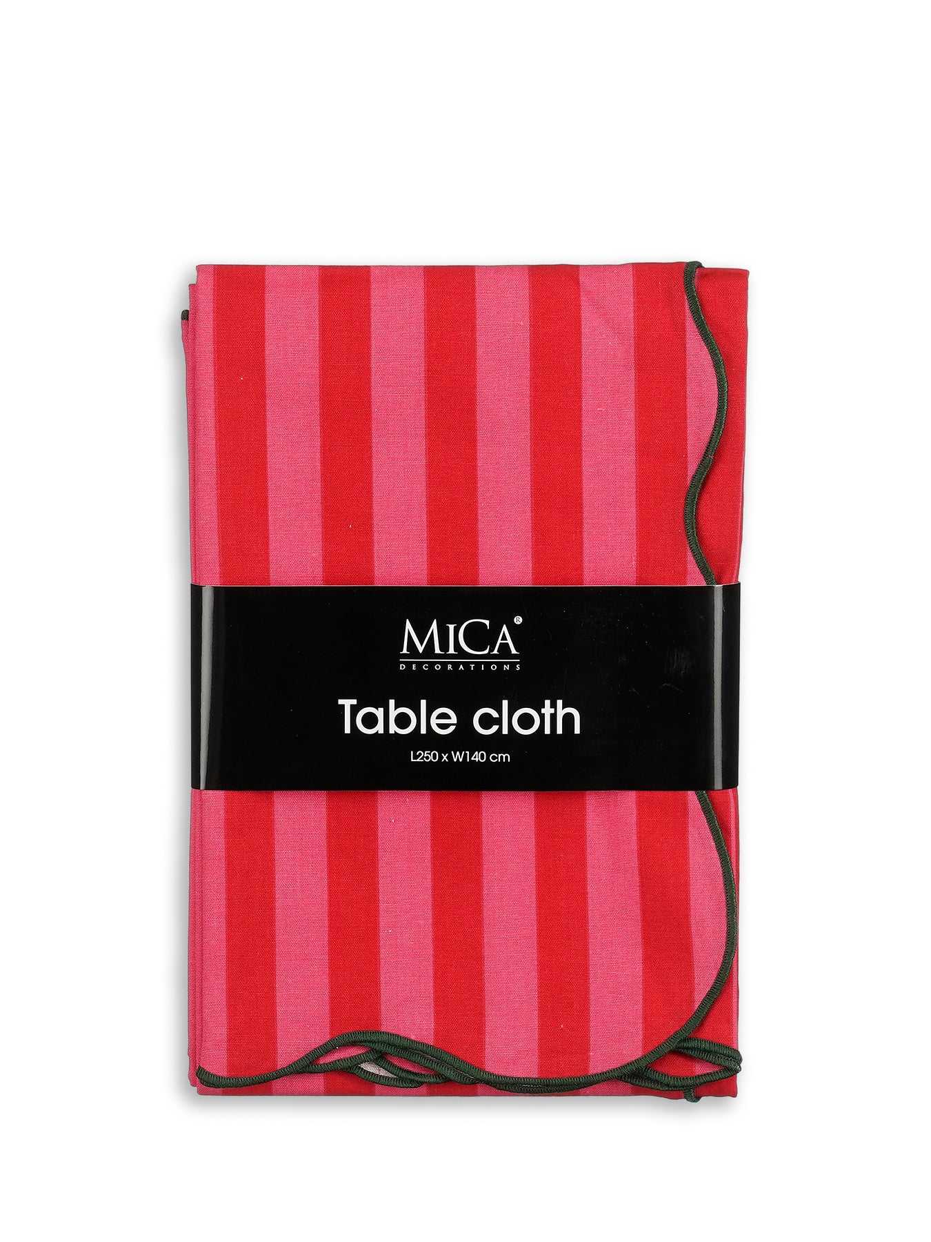 Fuchsia Striped Cotton Table Cloth L250cm x W140cm