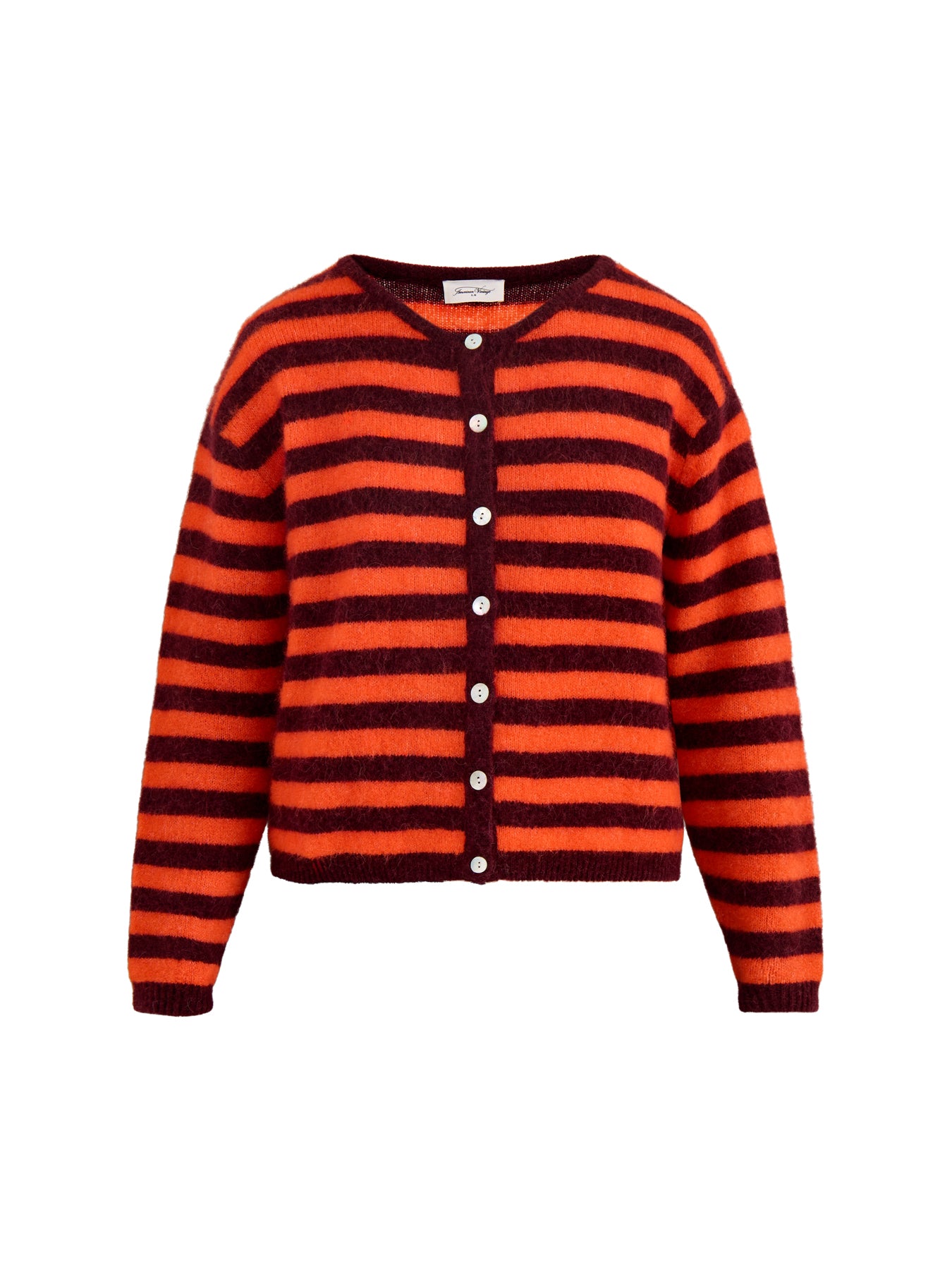 Vitow Wool Cardigan Red Stripe