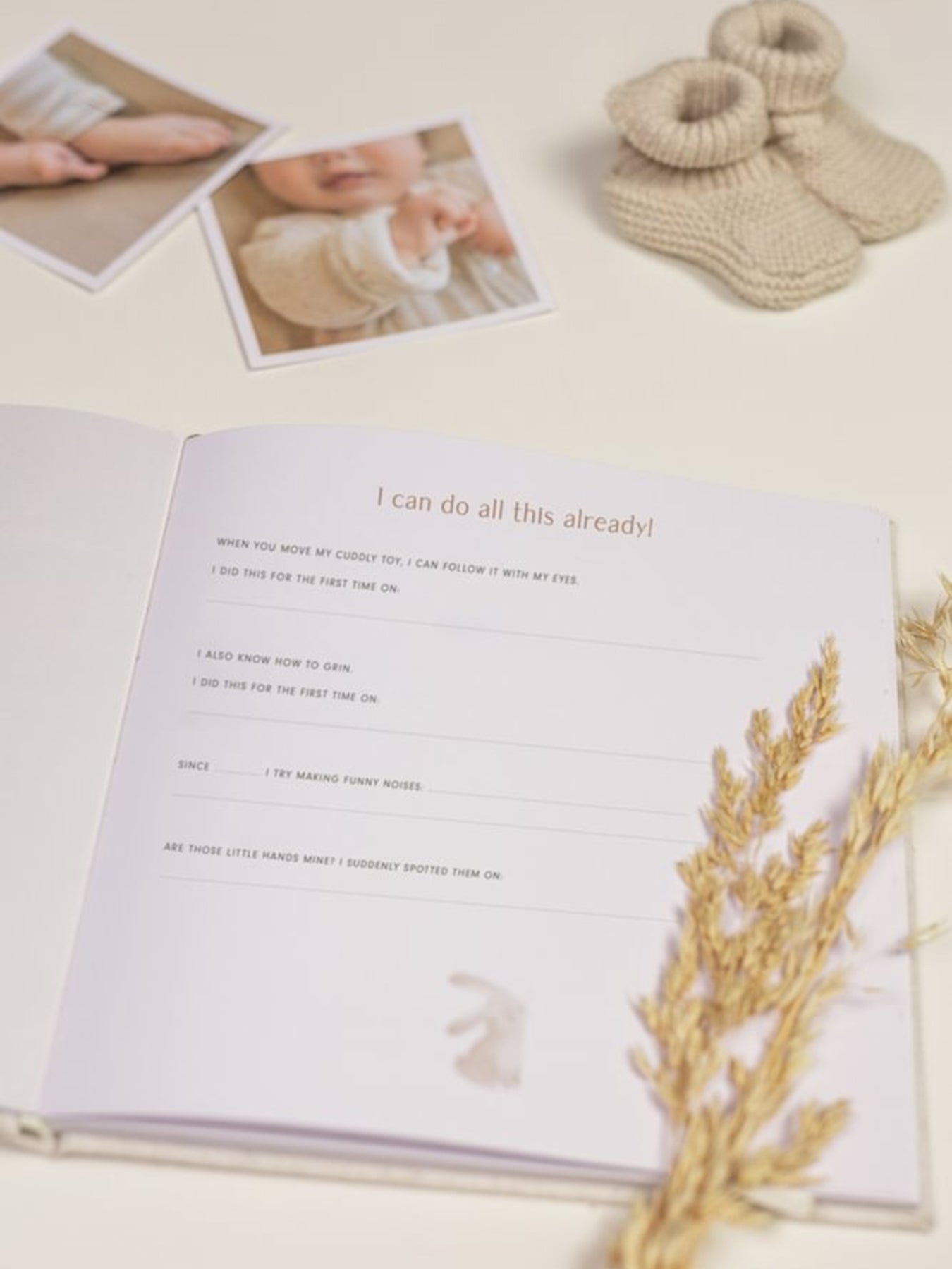 Baby Memory Book Beige