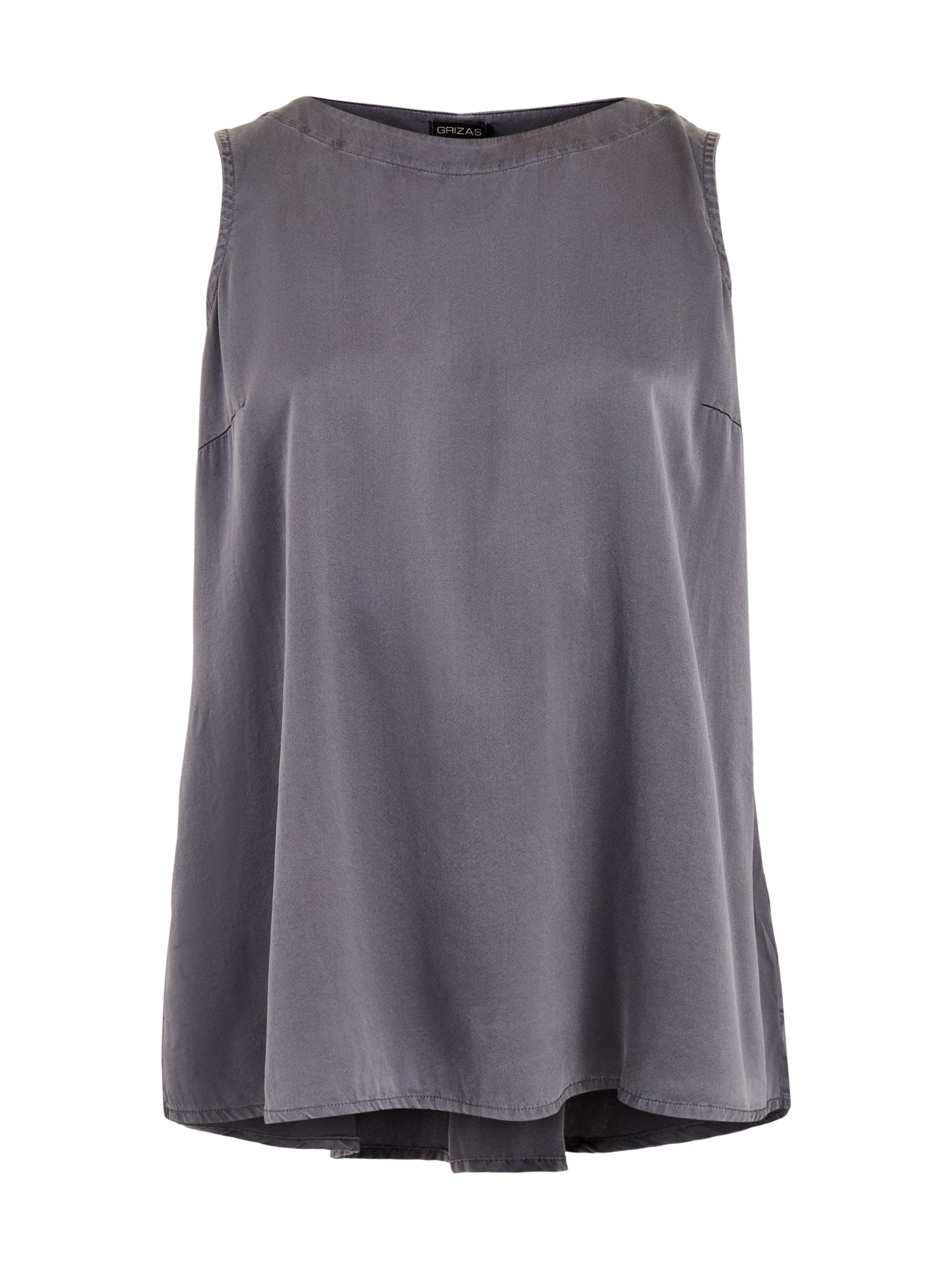 Silk Sleeveless Top Black Silver