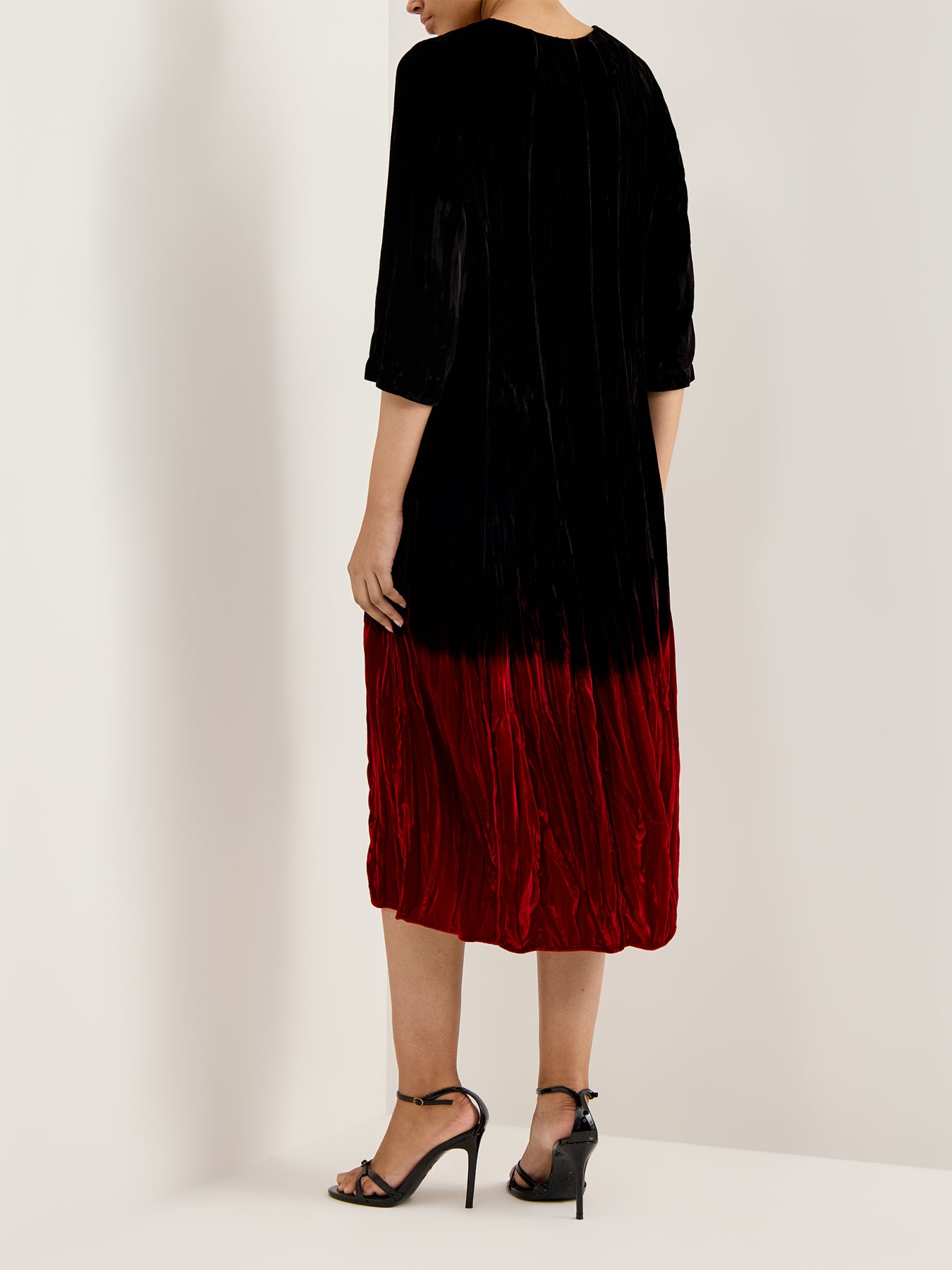 Ombre Velvet Dress Red