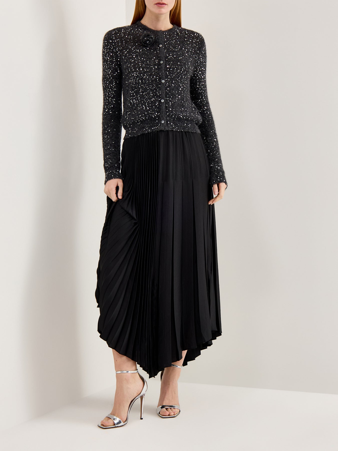 Saba Sequin Cardigan Grey