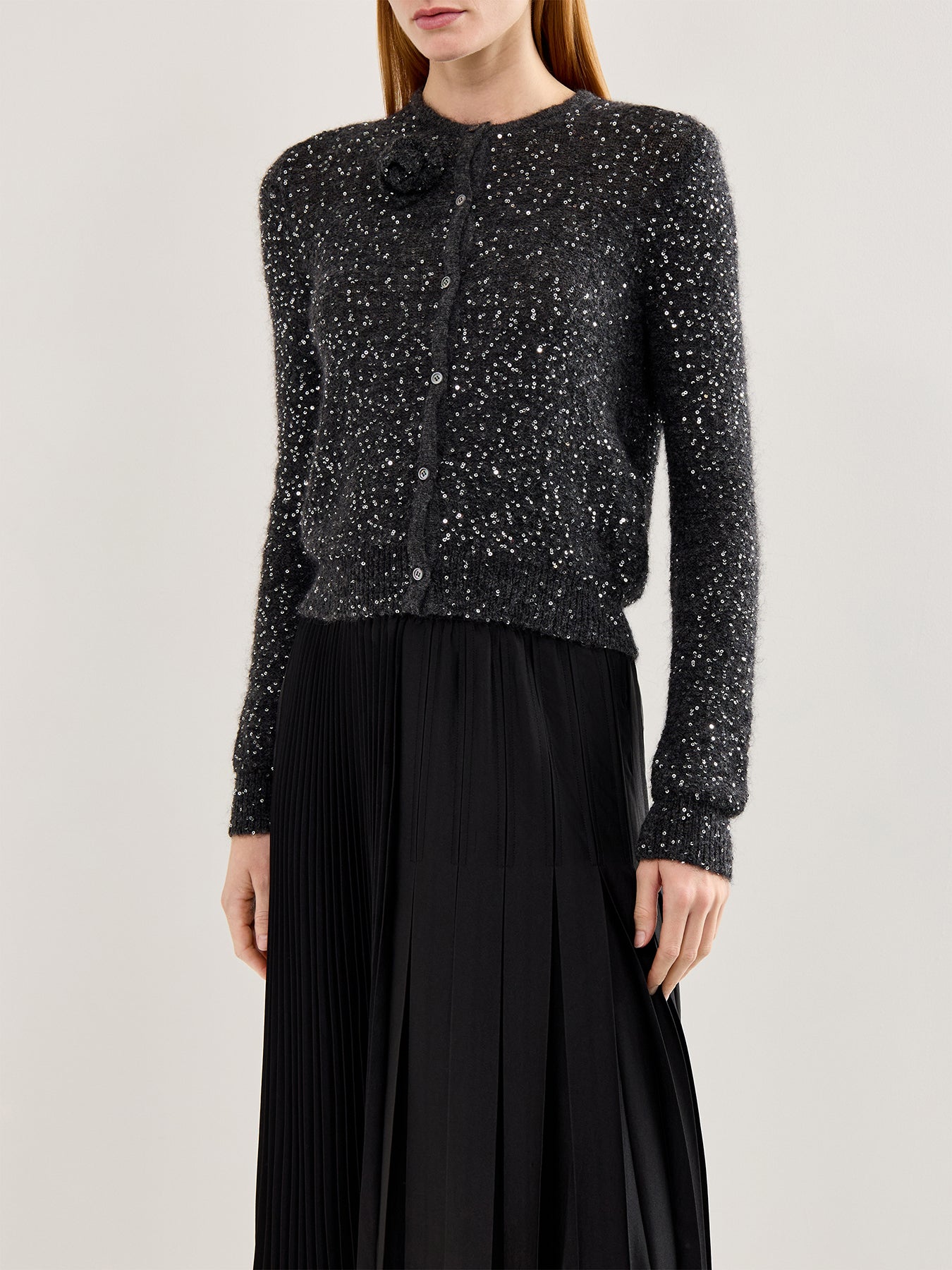 Saba Sequin Cardigan Grey