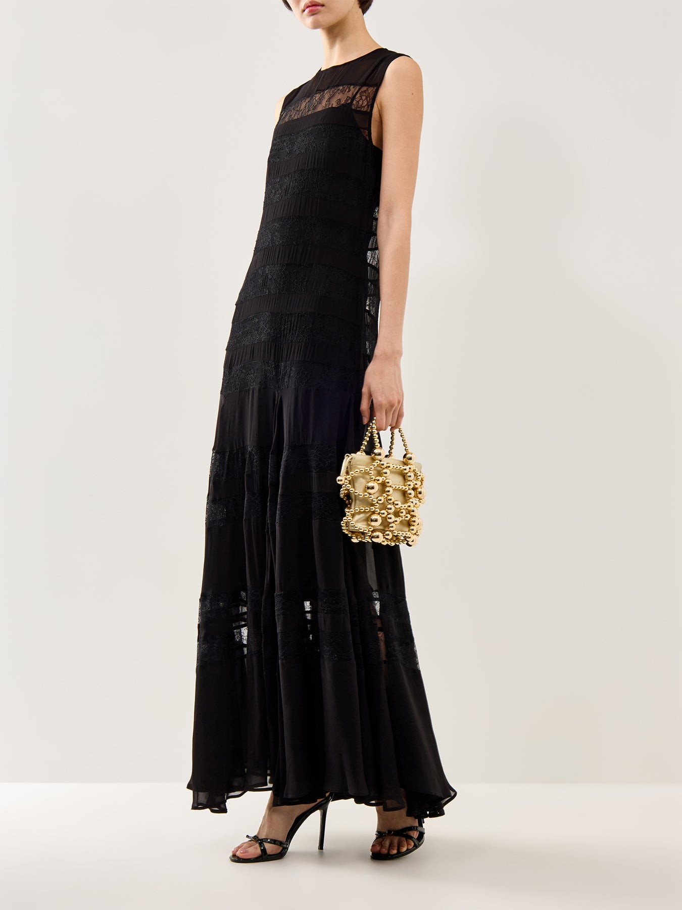 Gessy Lace Insert Maxi Dress Navy