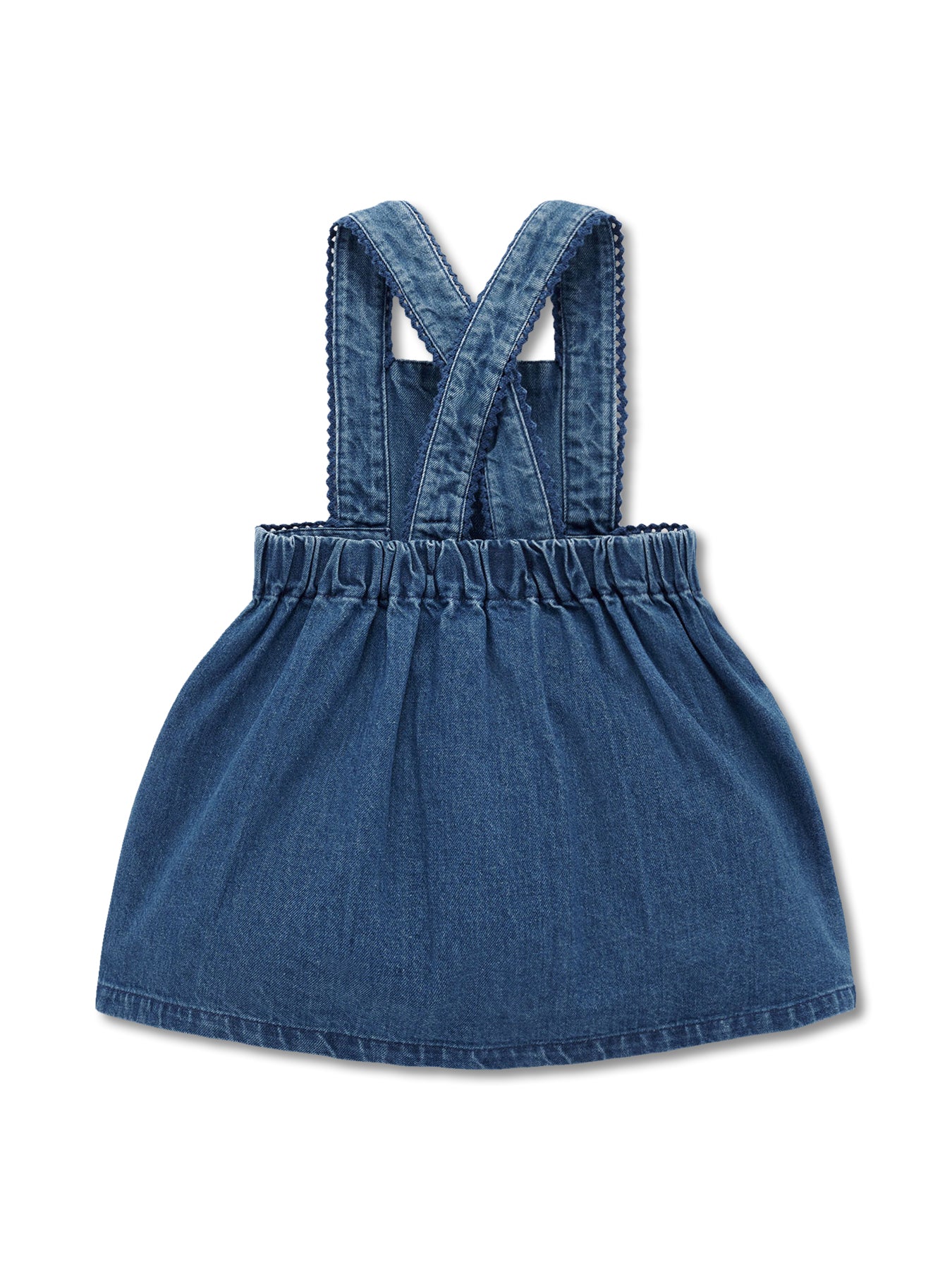 Embroidered Pinnie Mid Denim Cotton