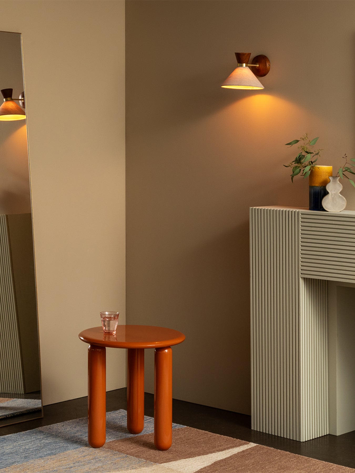 Osaka Wall Light Natural Walnut Brown