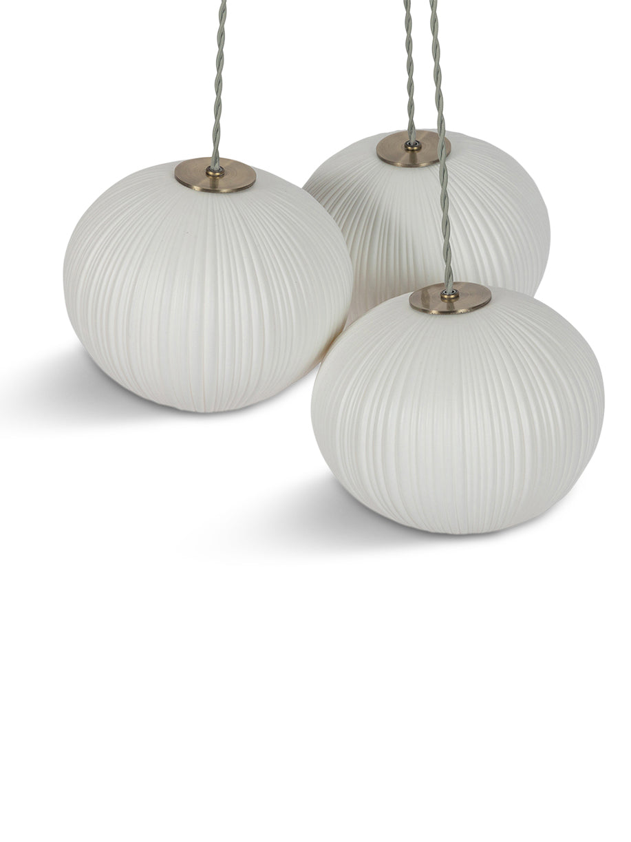 Sea Urchin Porcelain 3 Light Pendant White