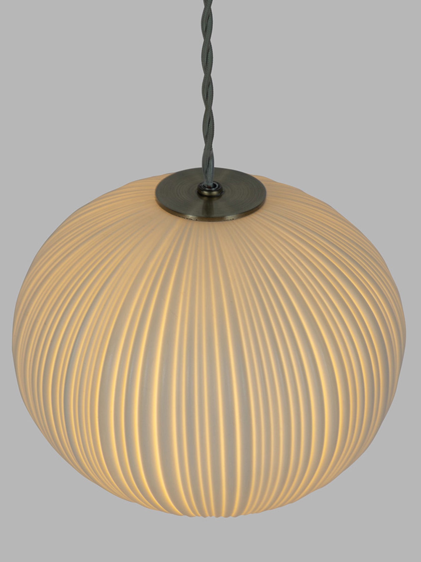 Sea Urchin Porcelain Pendant Small White