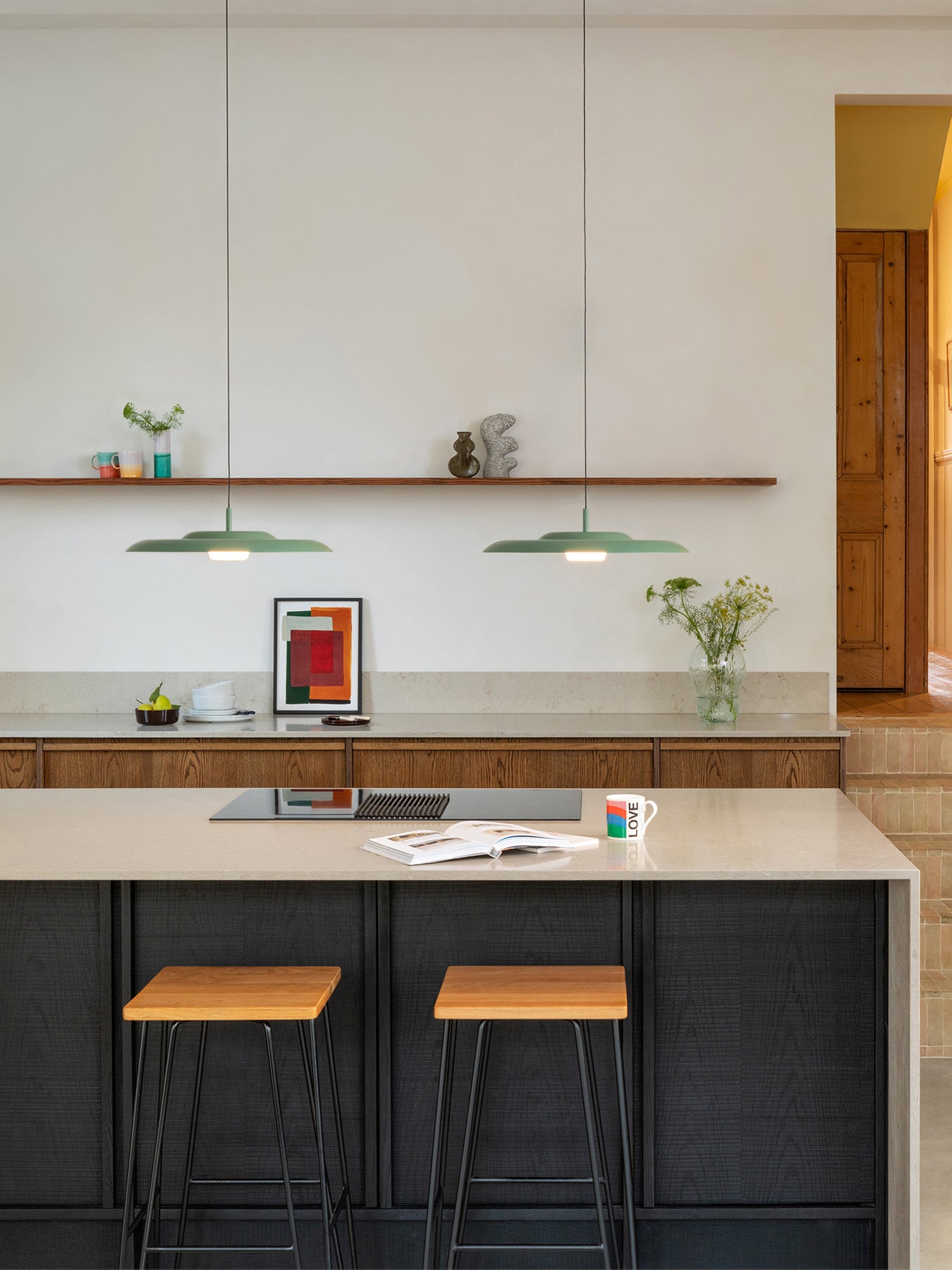 Diner LED Metal Pendant Large Sage