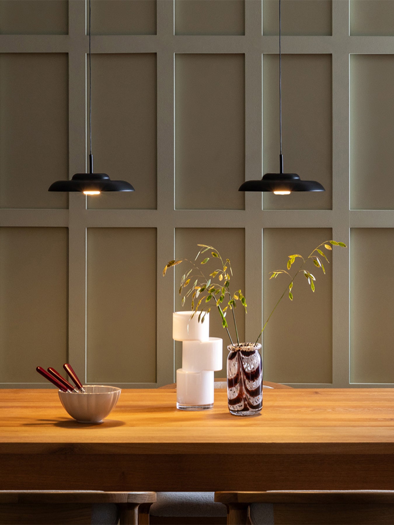 Diner LED Metal Pendant Small Black