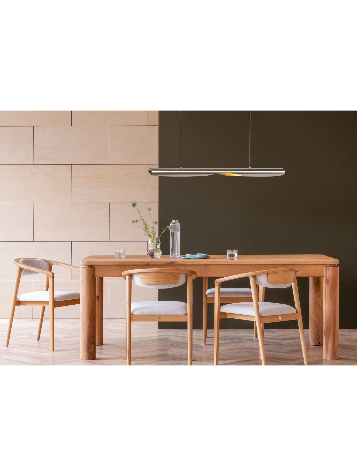 Onda LED Long Pendant Steel