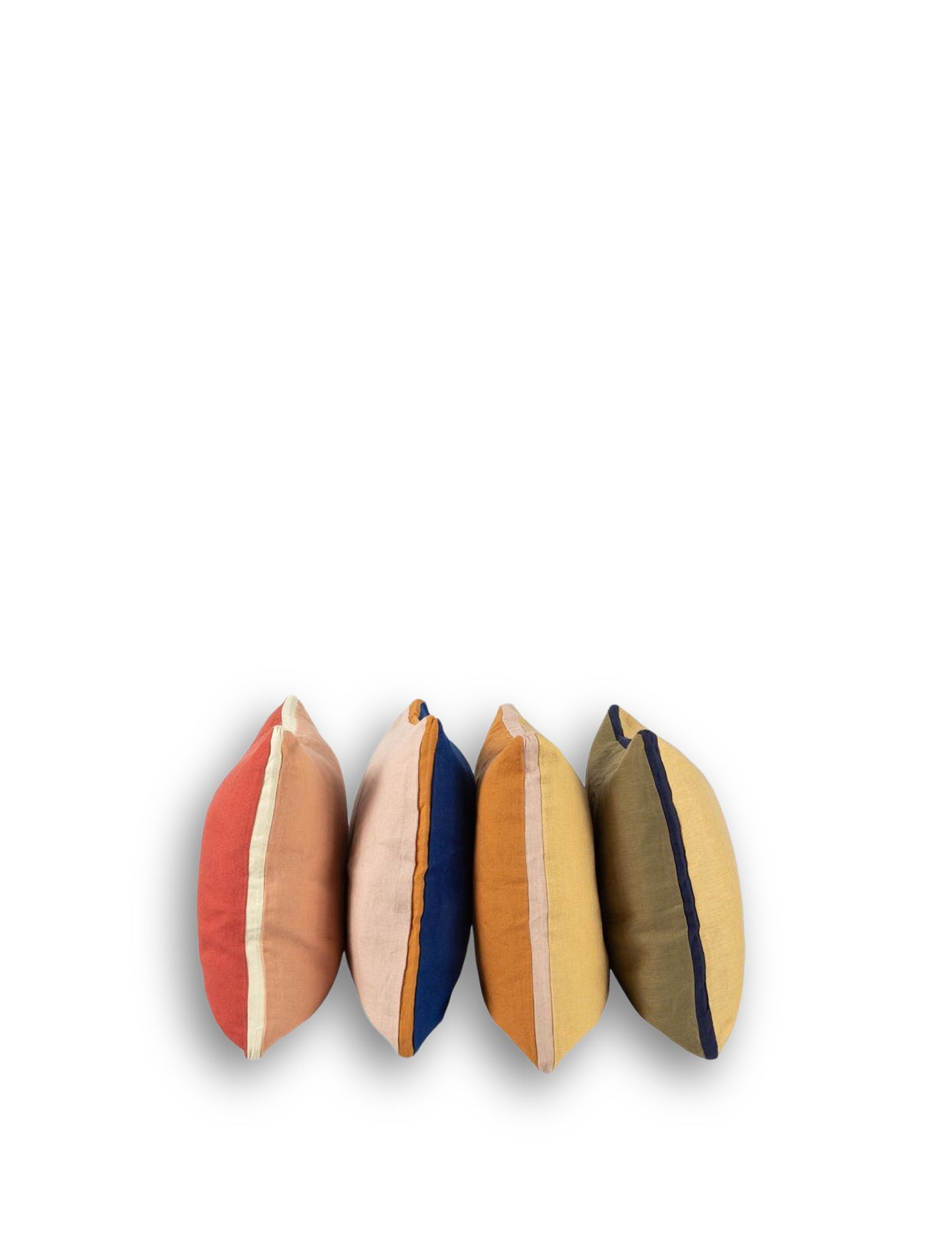 Limited Edition Linen Cushion Light Yellow & Toffee 45 x 45 cm