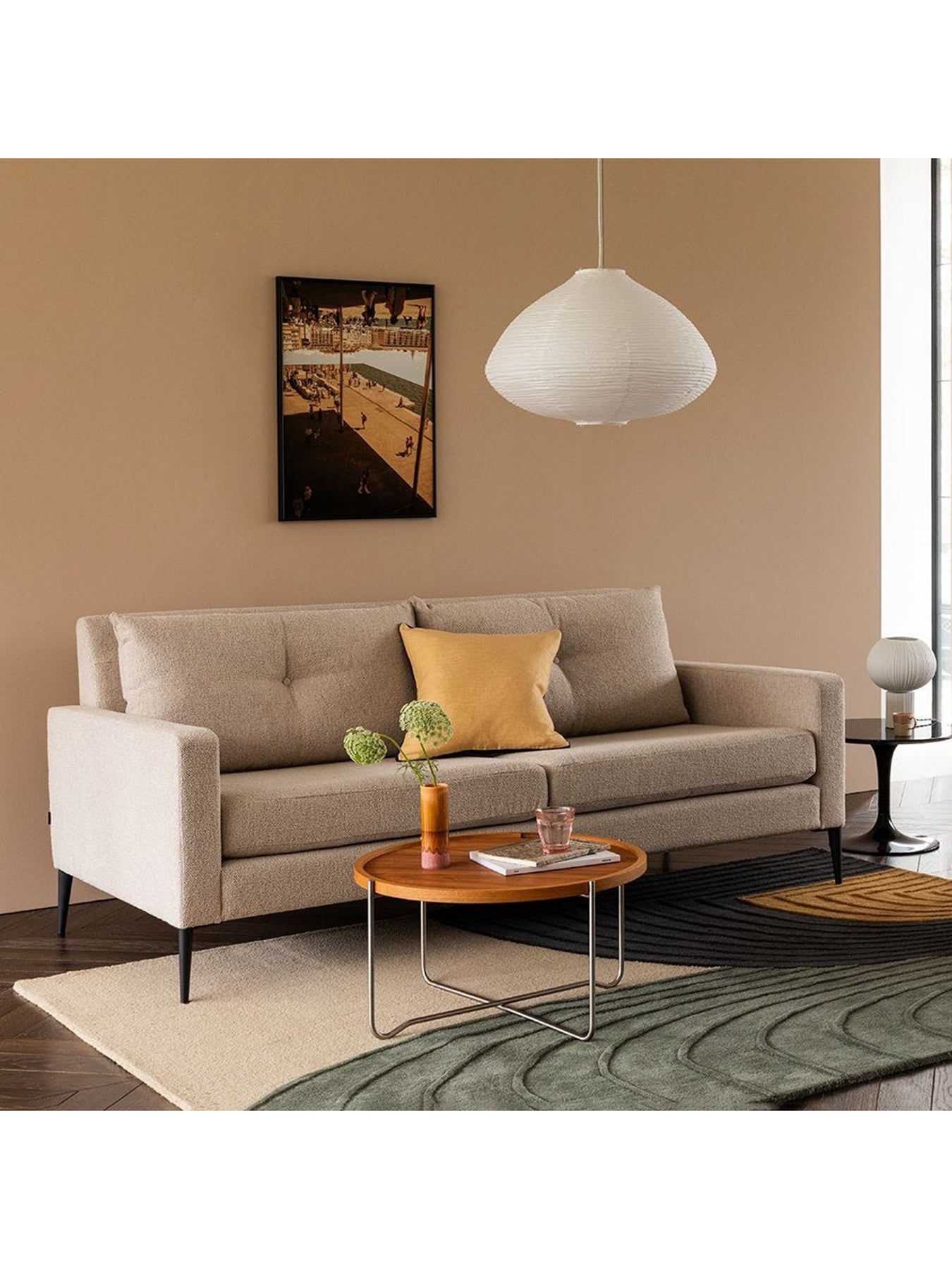 Brunel Tessuta Oatmeal 2-Seater Sofa