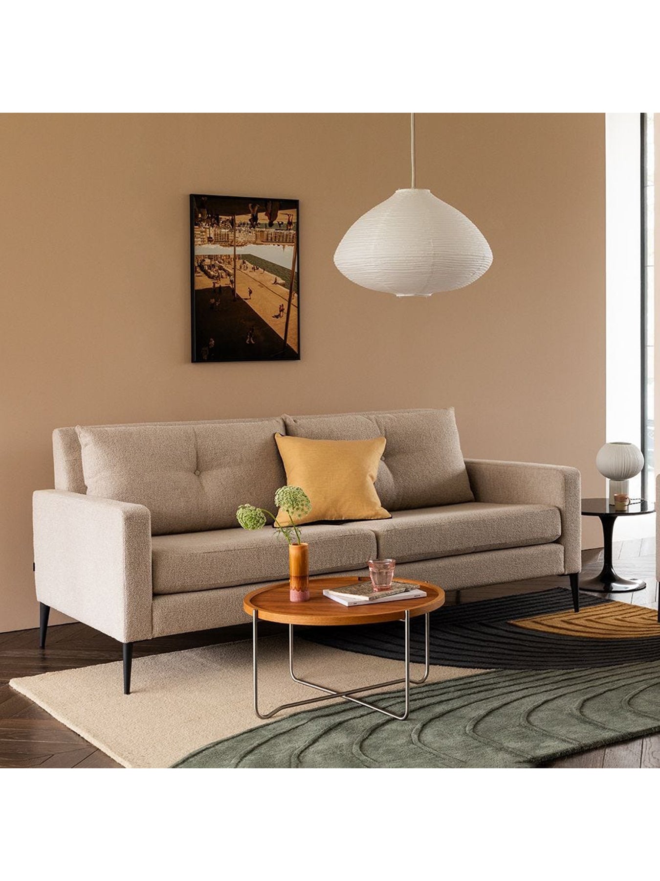 Brunel Tessuta Oatmeal 3-Seater Sofa