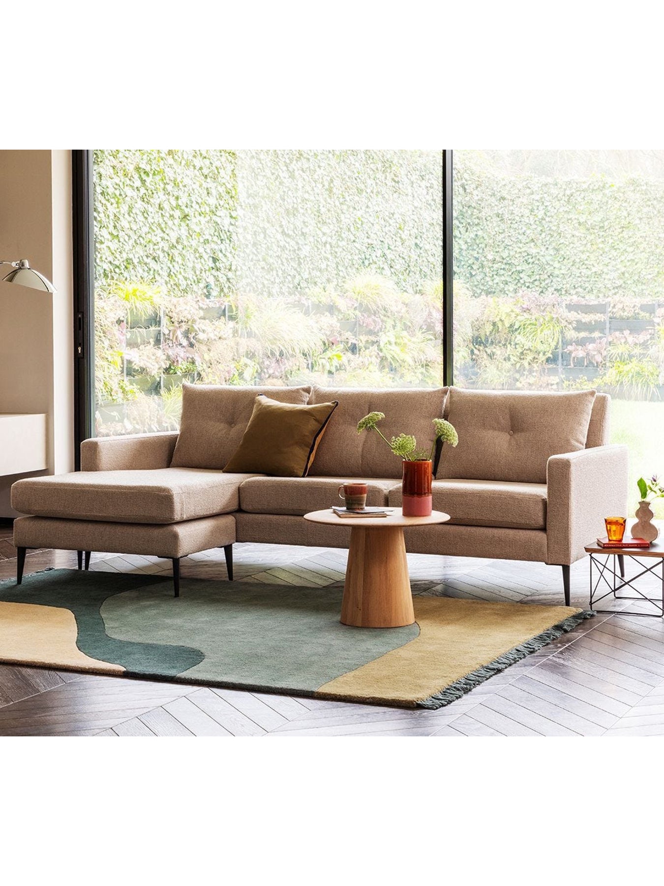 Brunel Tessuta Oatmeal Large Corner Chaise Sofa