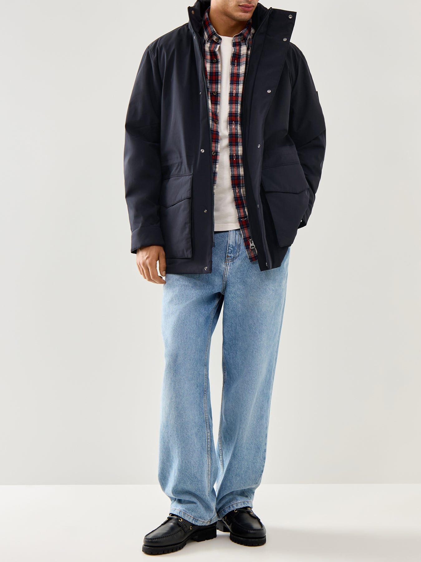 Double Mid Length Jacket Black