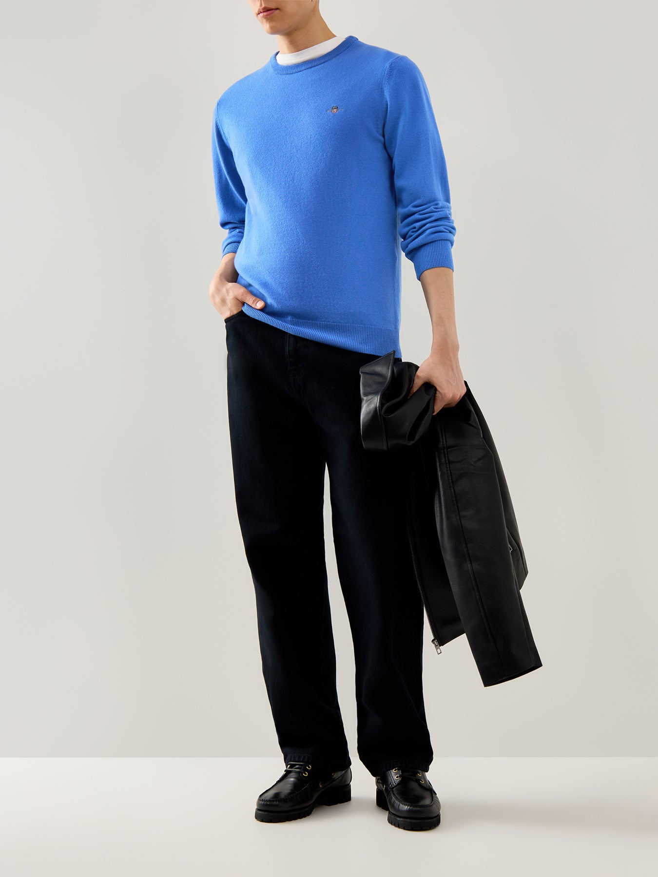 Superfine Lambswool C-Neck Blue