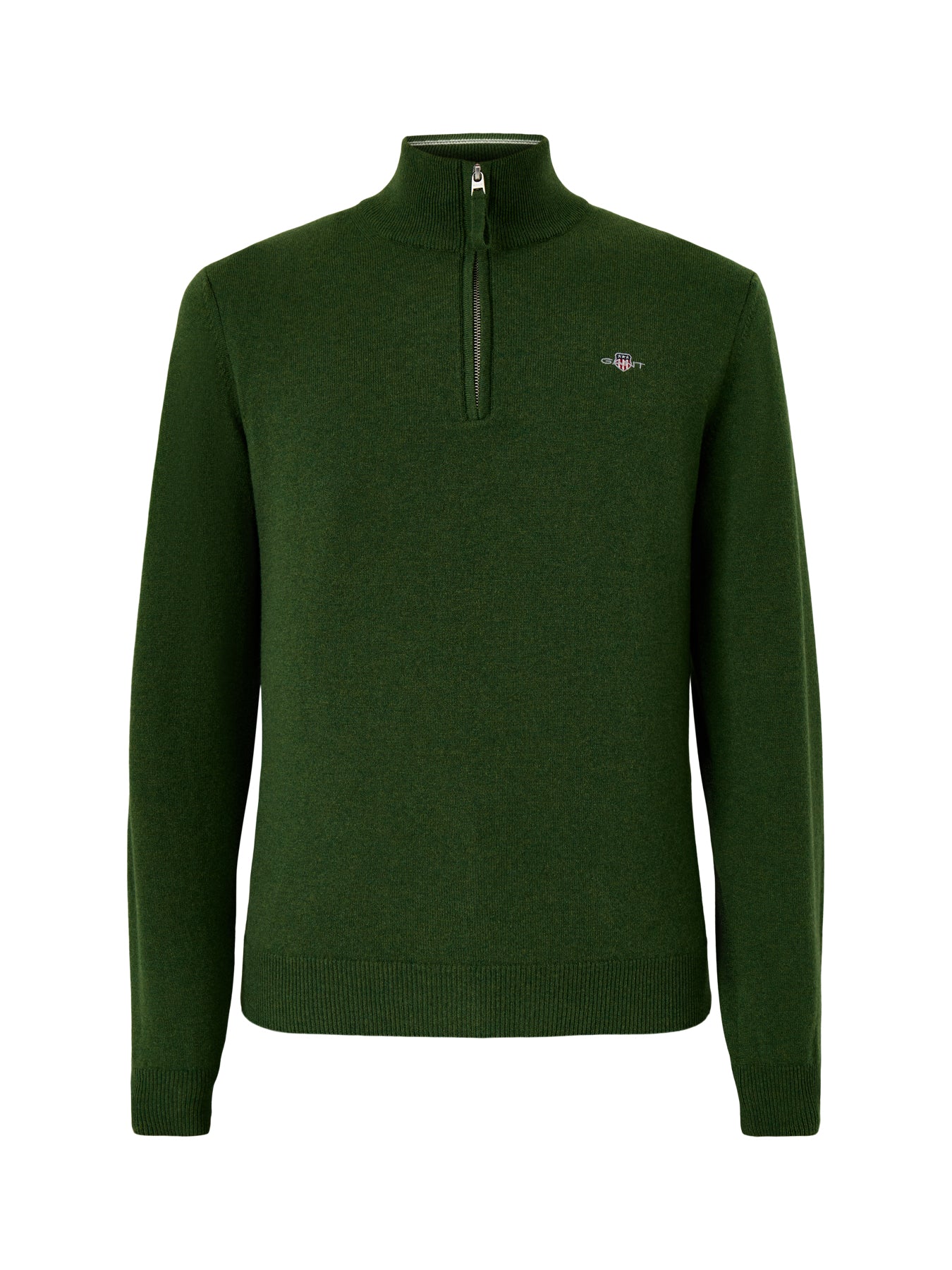 Superfine Lambswool Half Zip Green