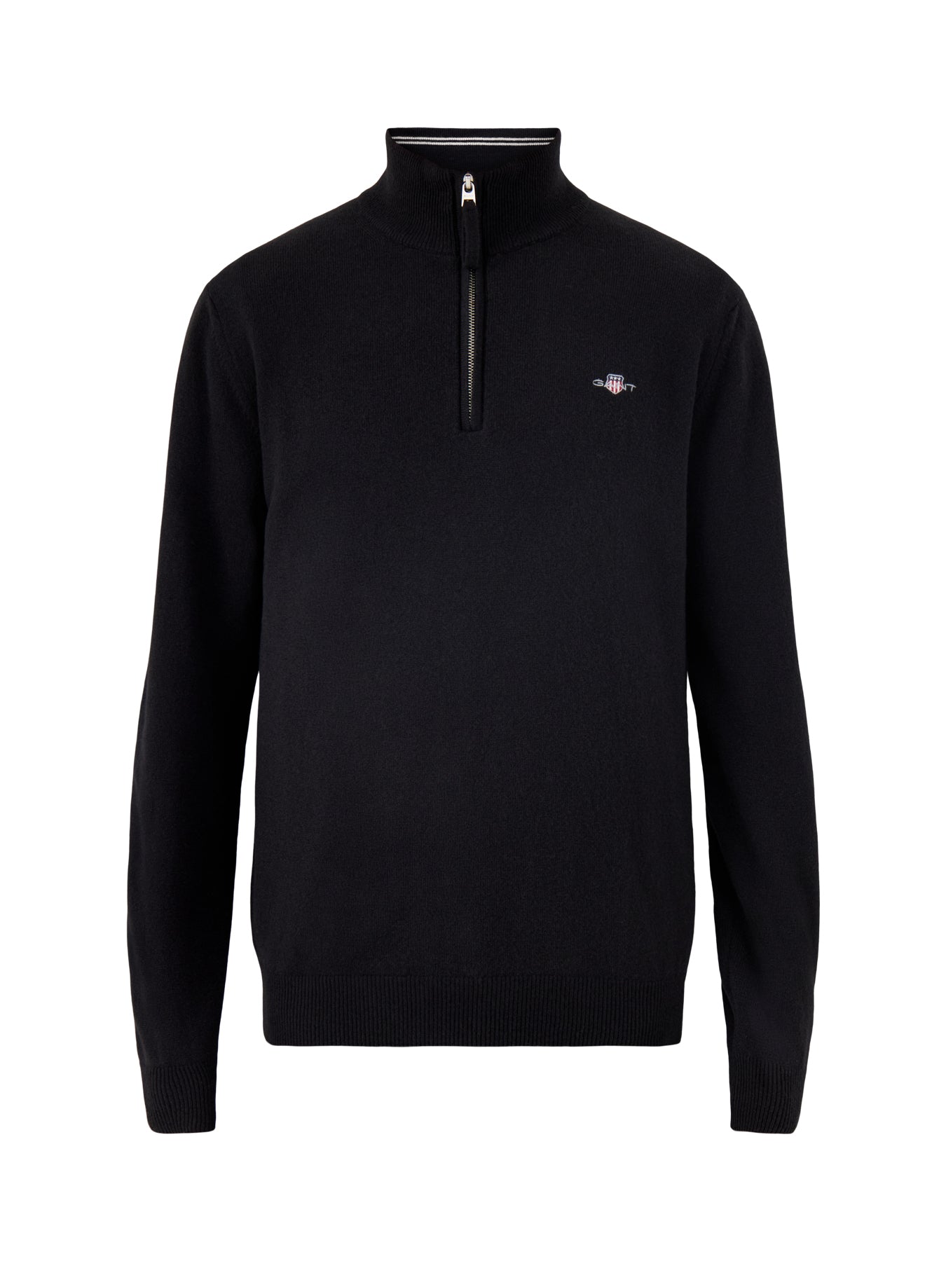 Superfine Lambswool Half Zip Black