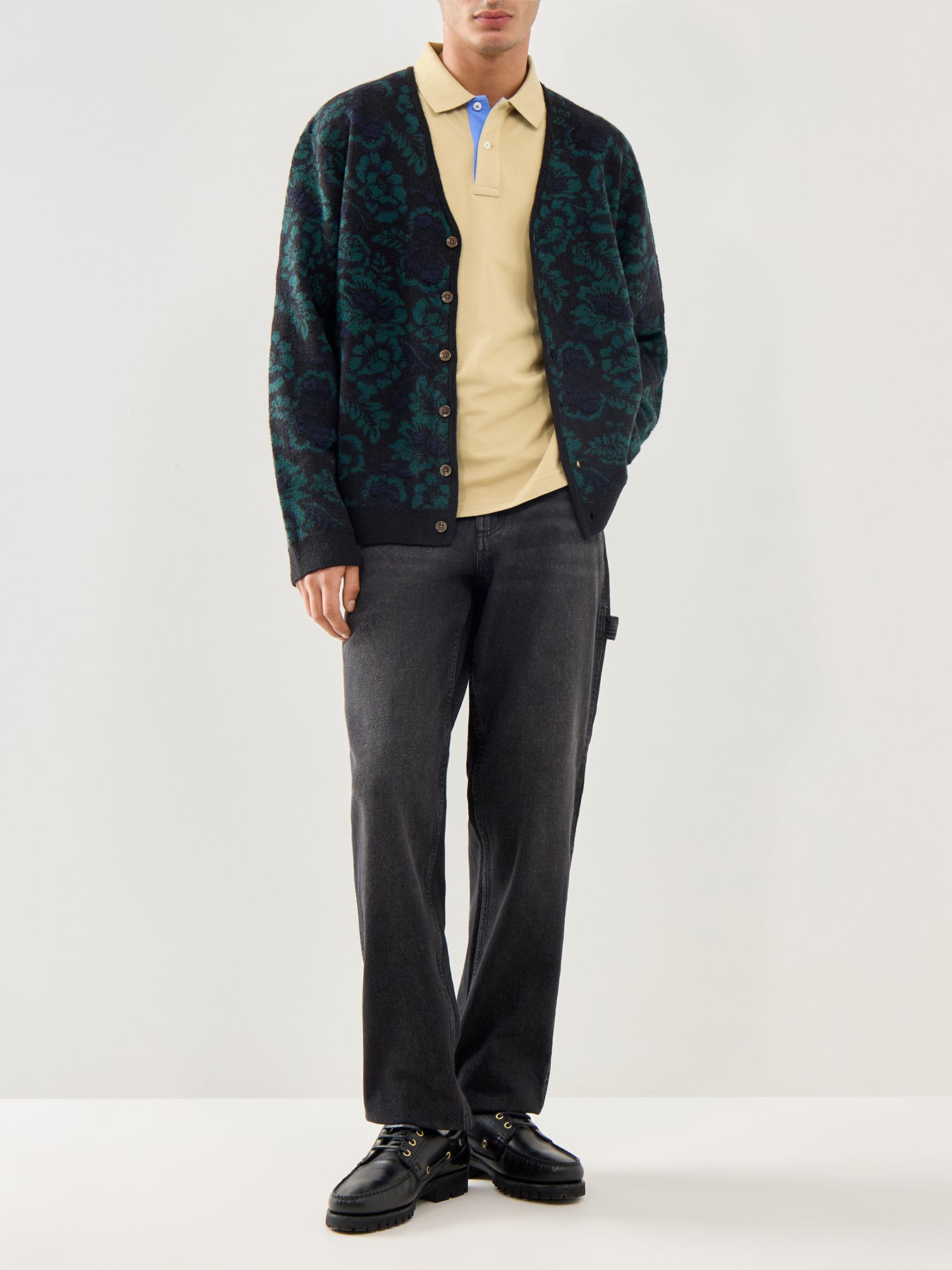 Contrast Pique Polo Woody Beige