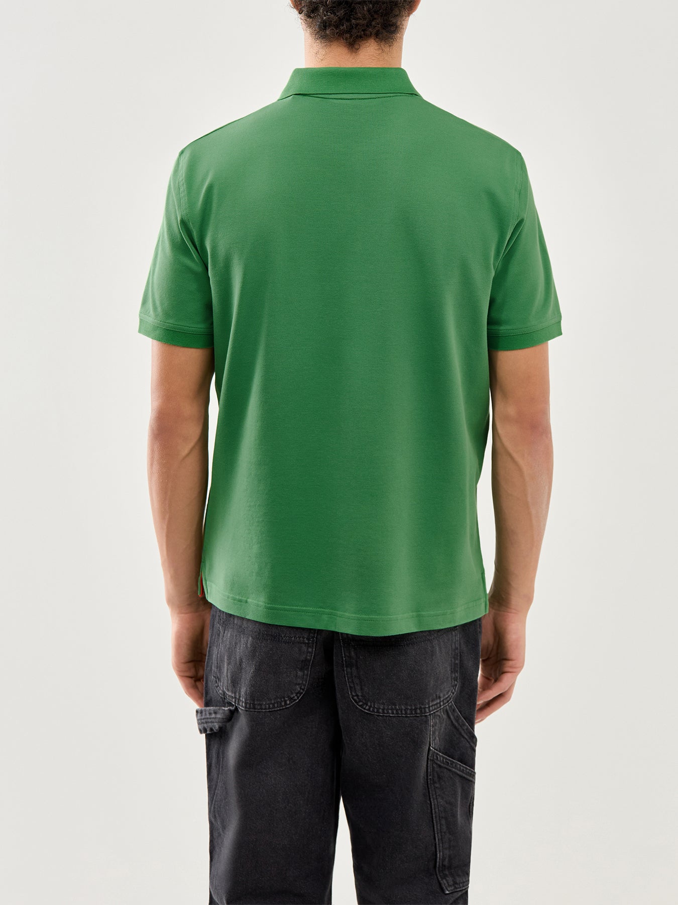 Contrast Pique Polo Grass Green
