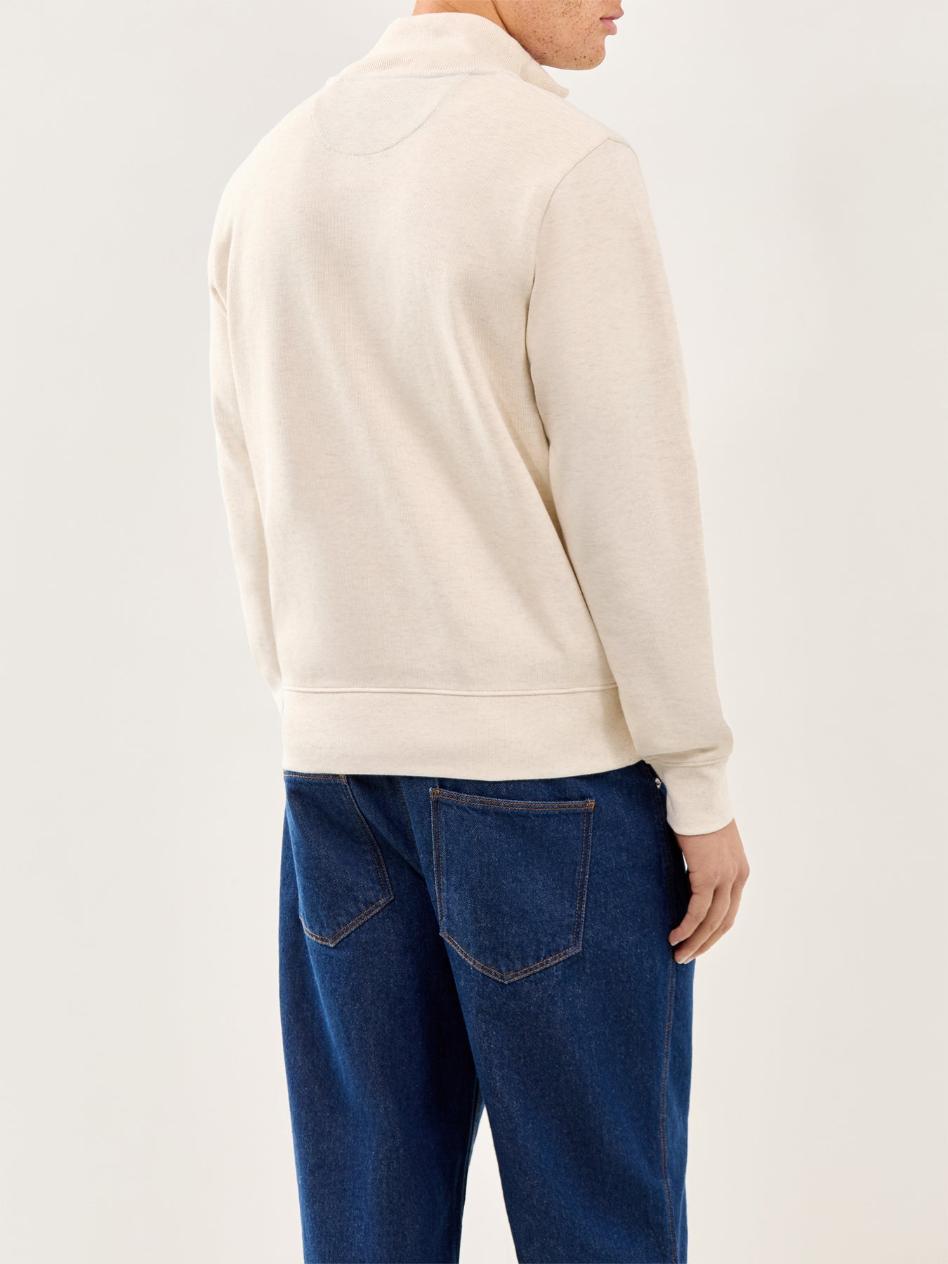 Sacker Rib Half-Zip Jumper Cream