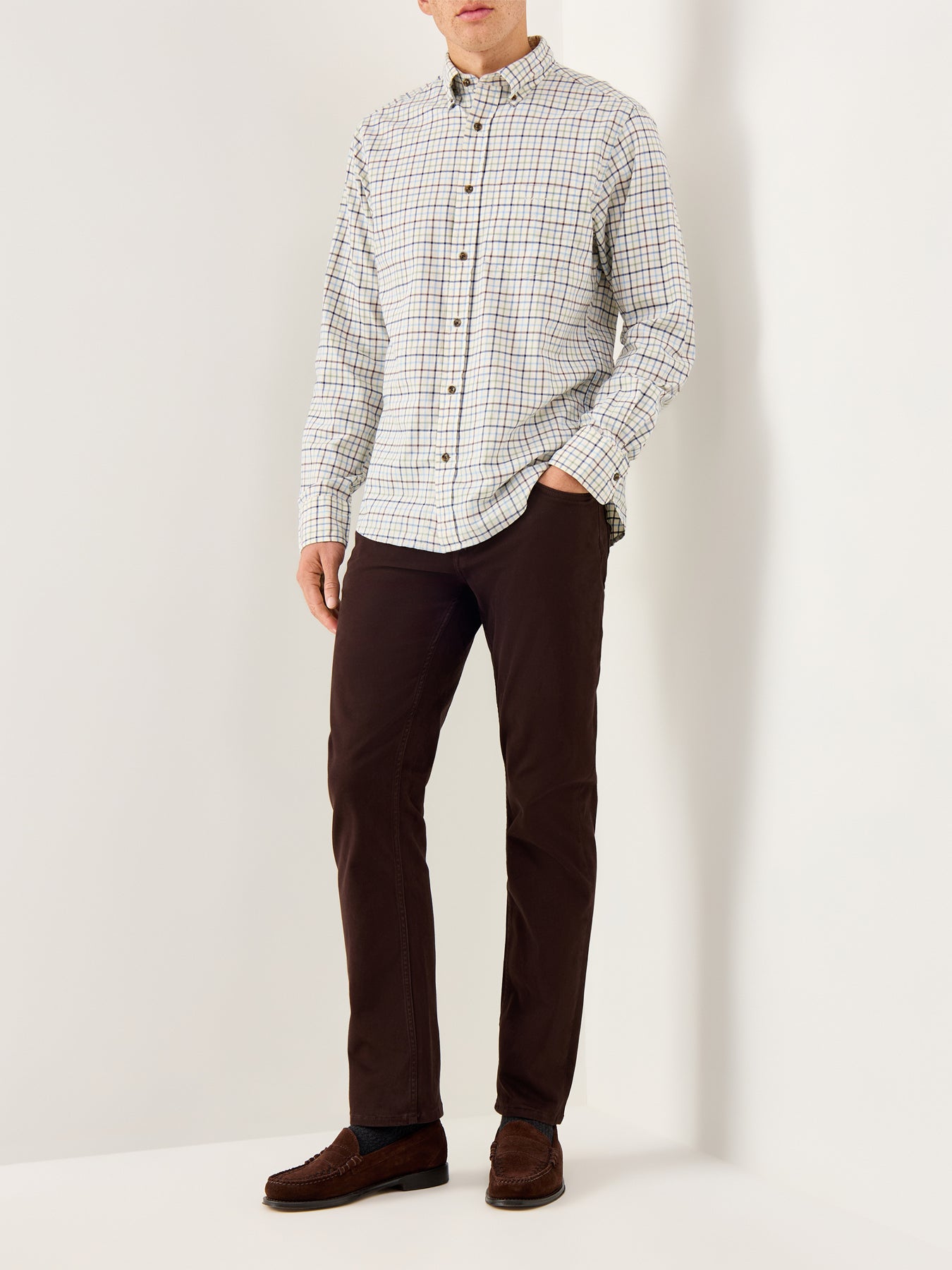 Twill Check Shirt Clear Sky