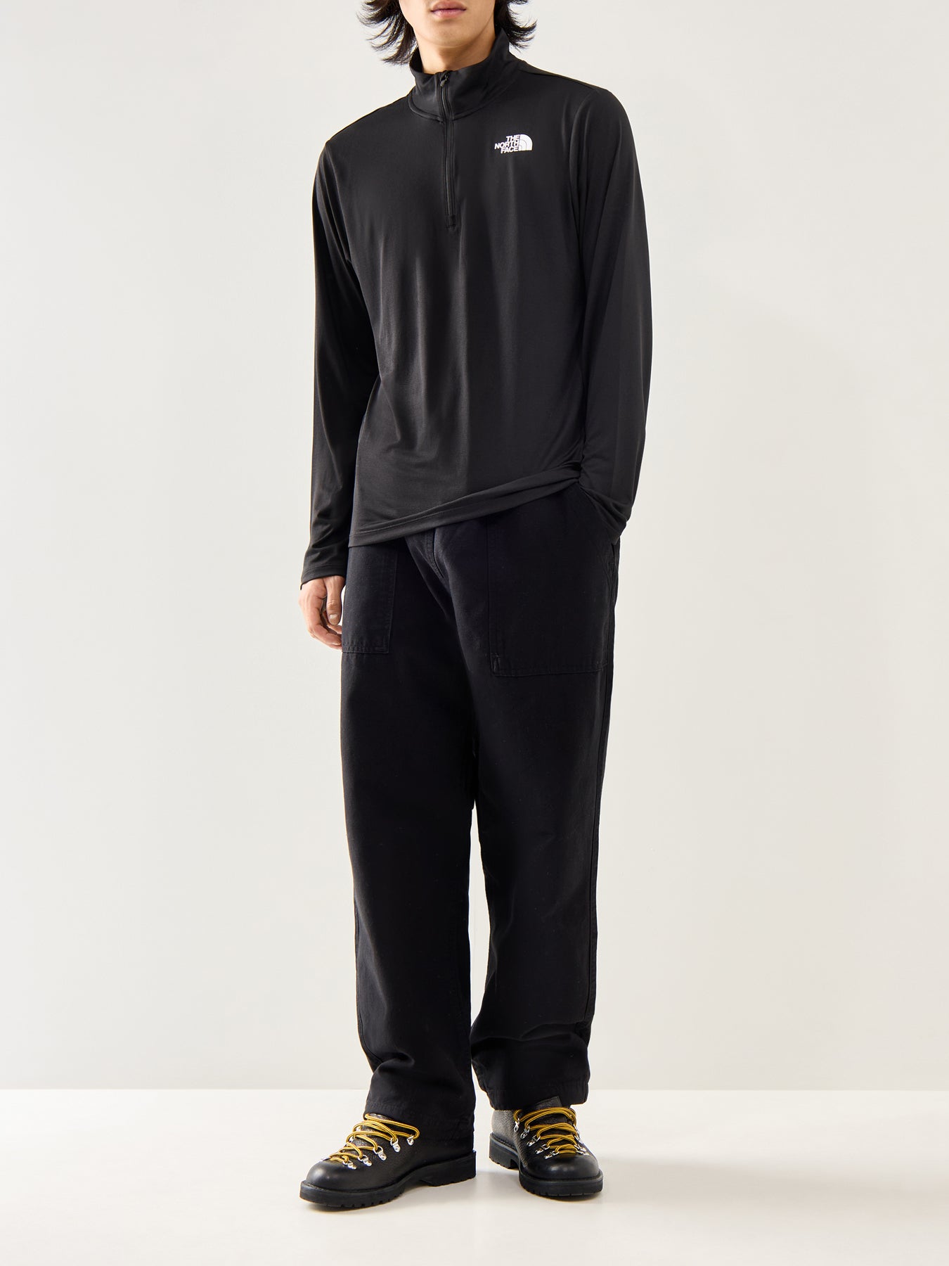 24/7 Quarter Zip Tee Black