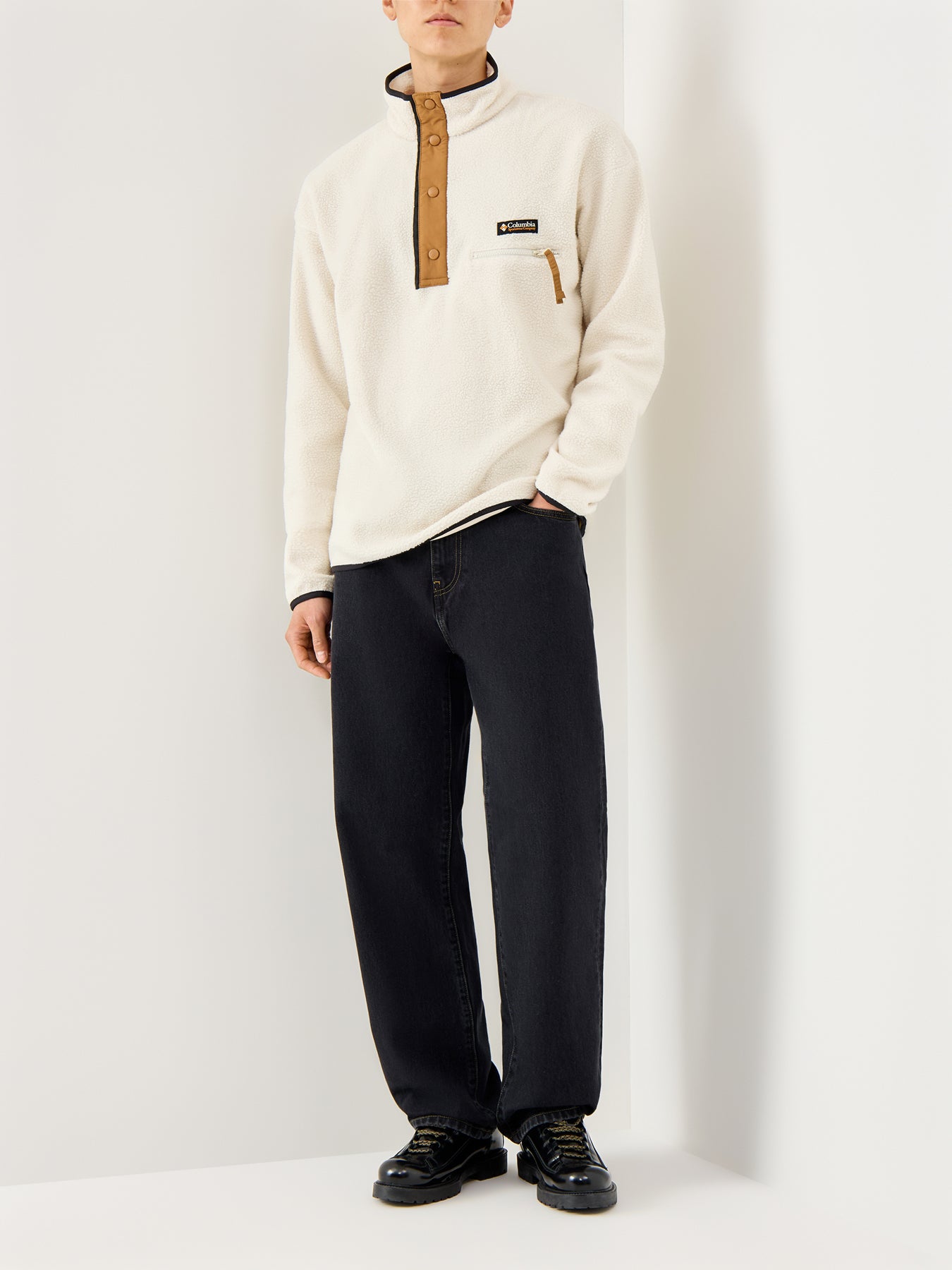 Helvetia Half Snap Sweatshirt Chalk